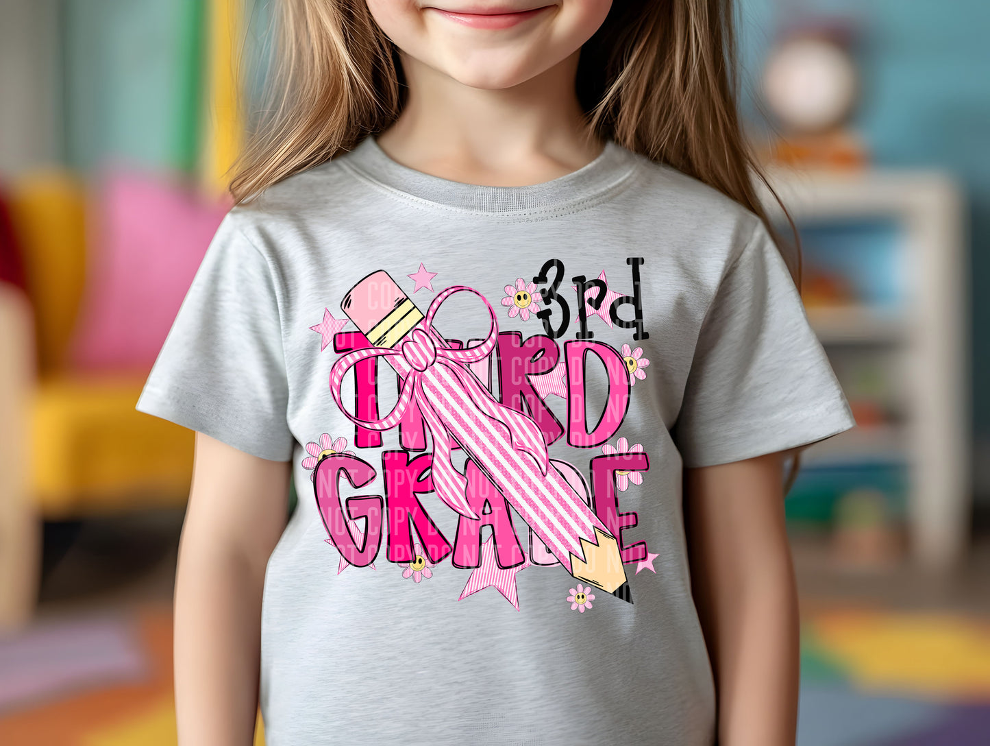 Pencil Bows Blue&Pink (Dropdown)- DTF&UV