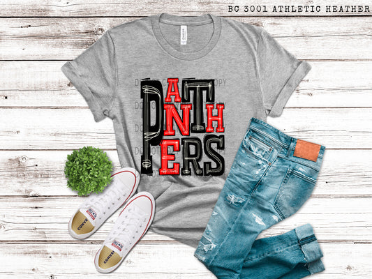 Panthers Red and Black - DTF