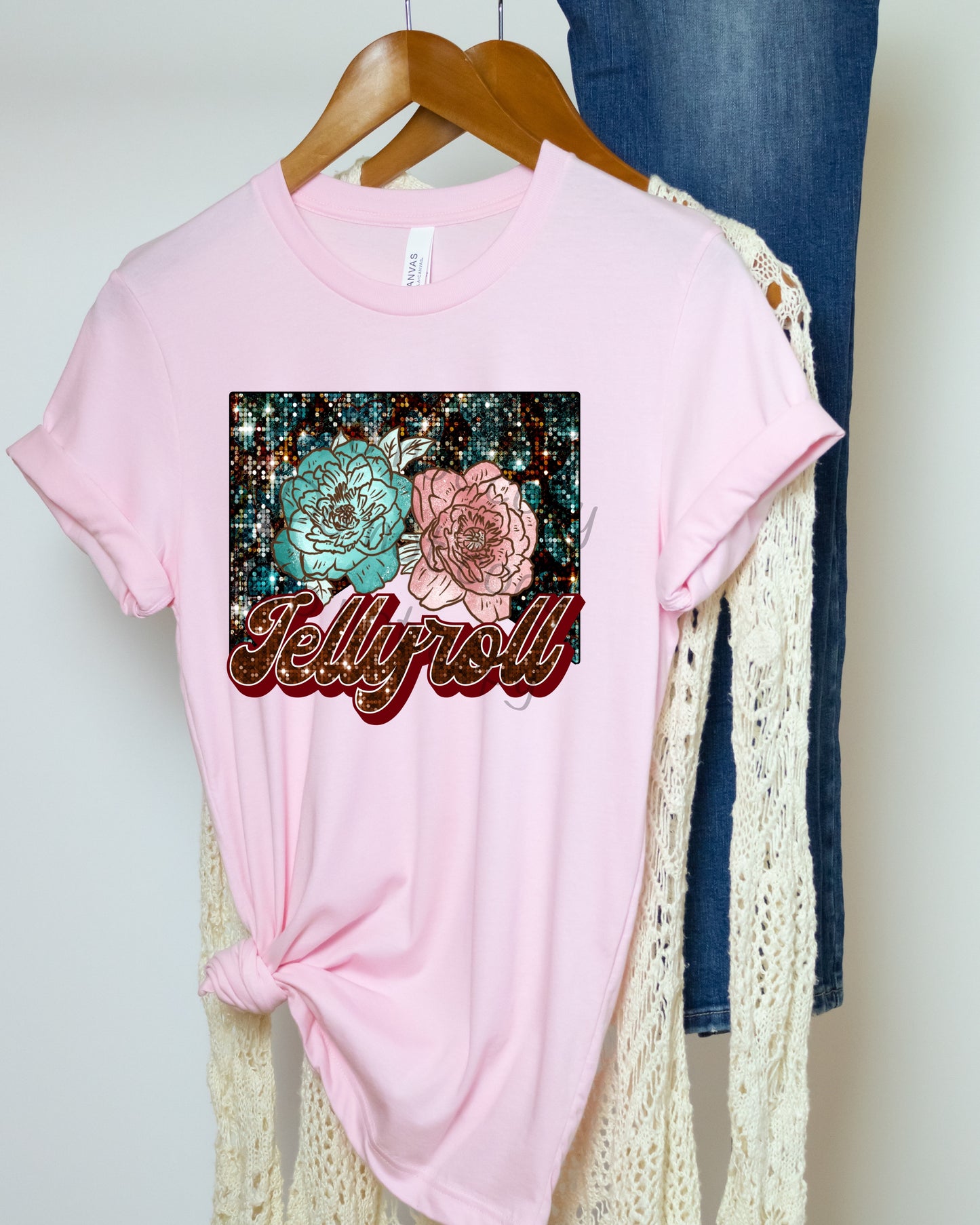 Jellyroll flowers sequin-DTF