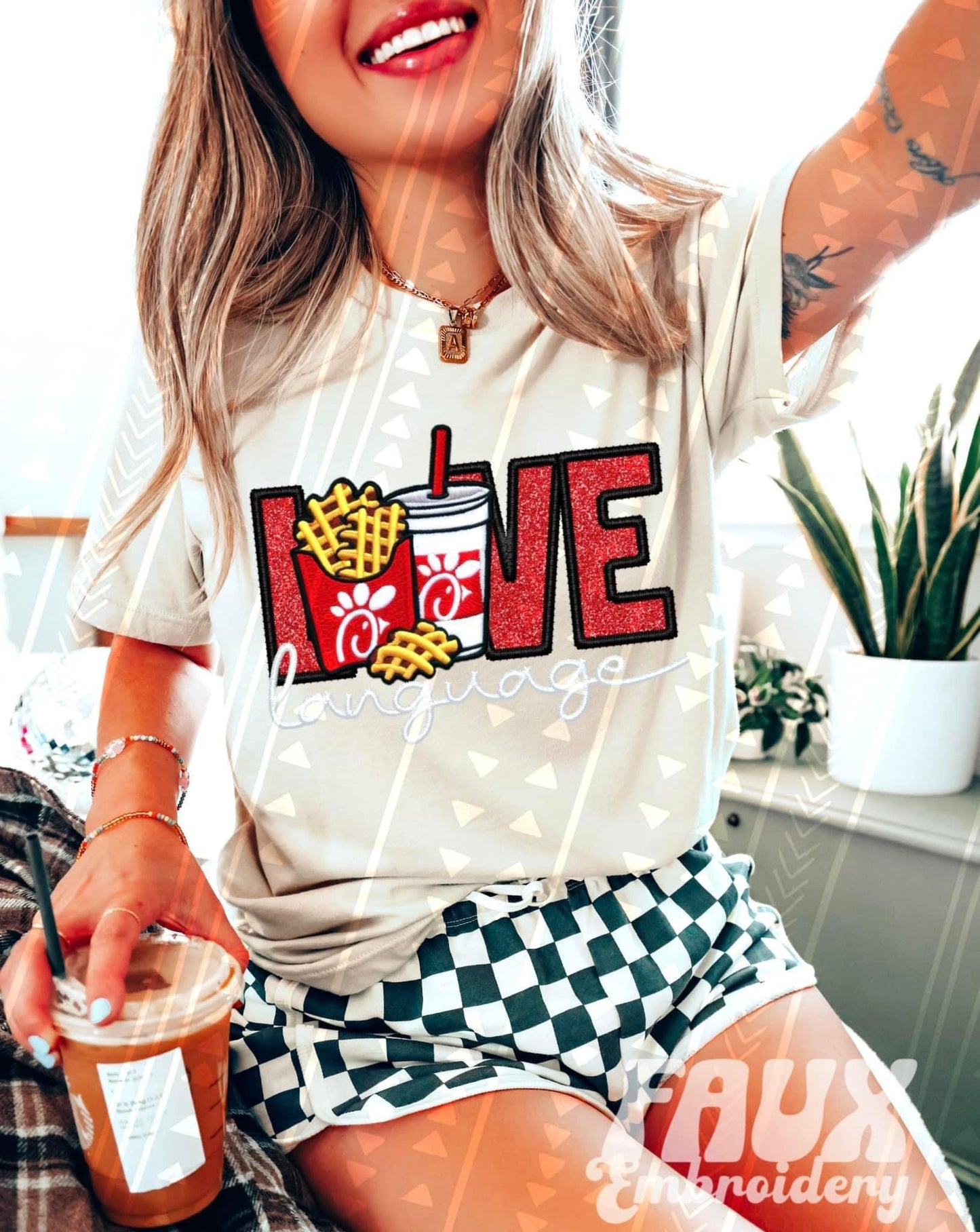 Love Language Chick-Fil-A Faux Embroidery - DTF