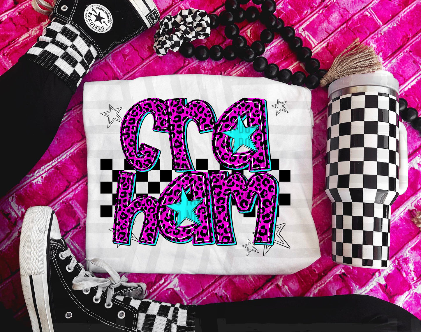Pink Leopard Neon Mascots (dropdown)-DTF&UV