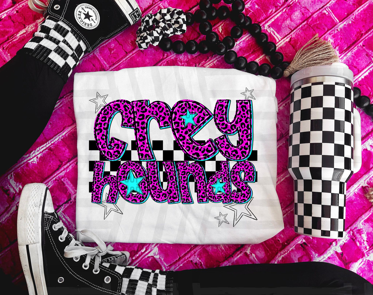 Pink Leopard Neon Mascots (dropdown)-DTF&UV