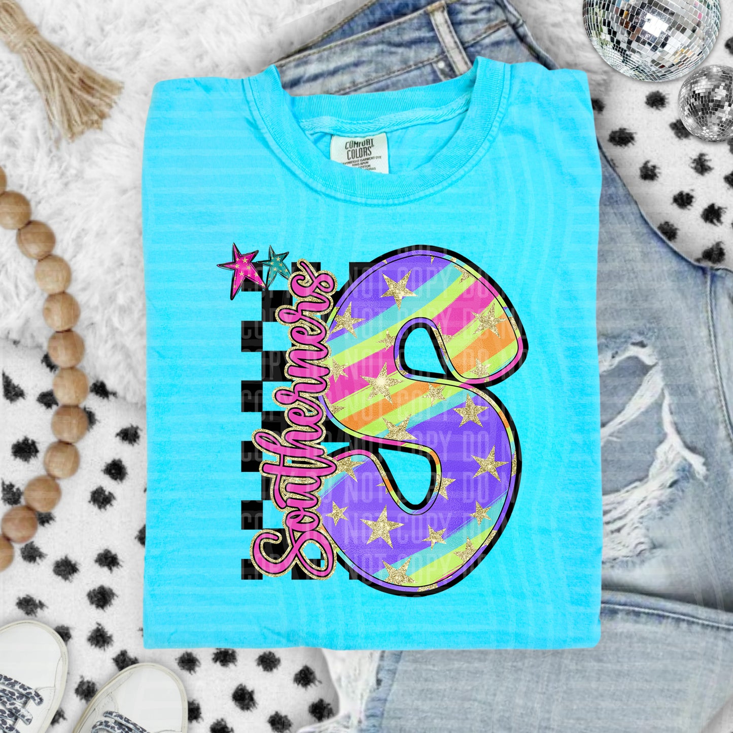 Rainbow Swirl Initials (Dropdown)- DTF&UV