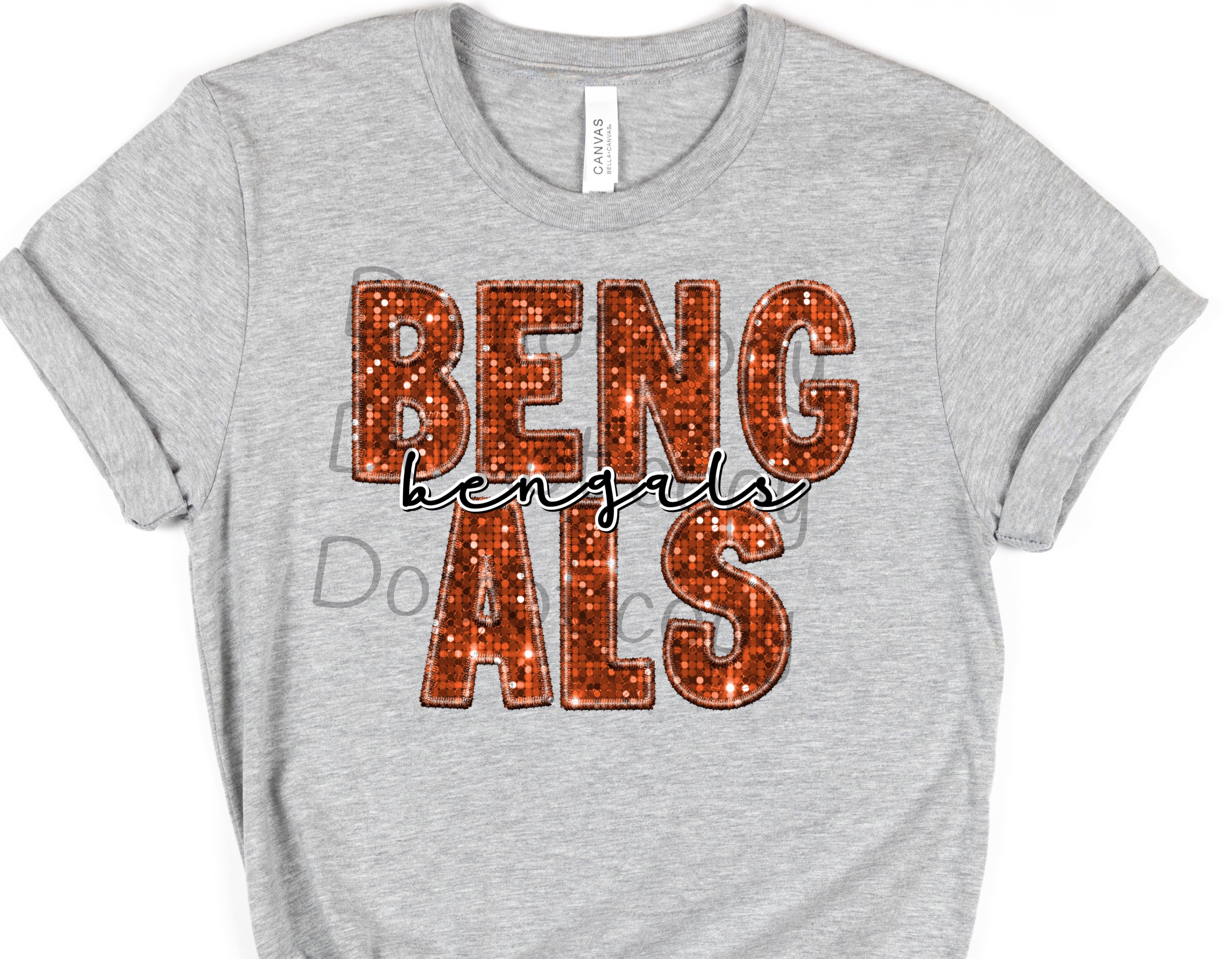 Bengals orange sequin bengals-DTF – ABIDesignstore