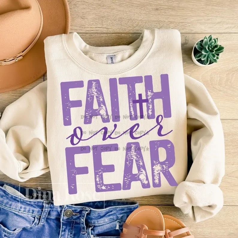 Faith over fear purple - DTF&UV