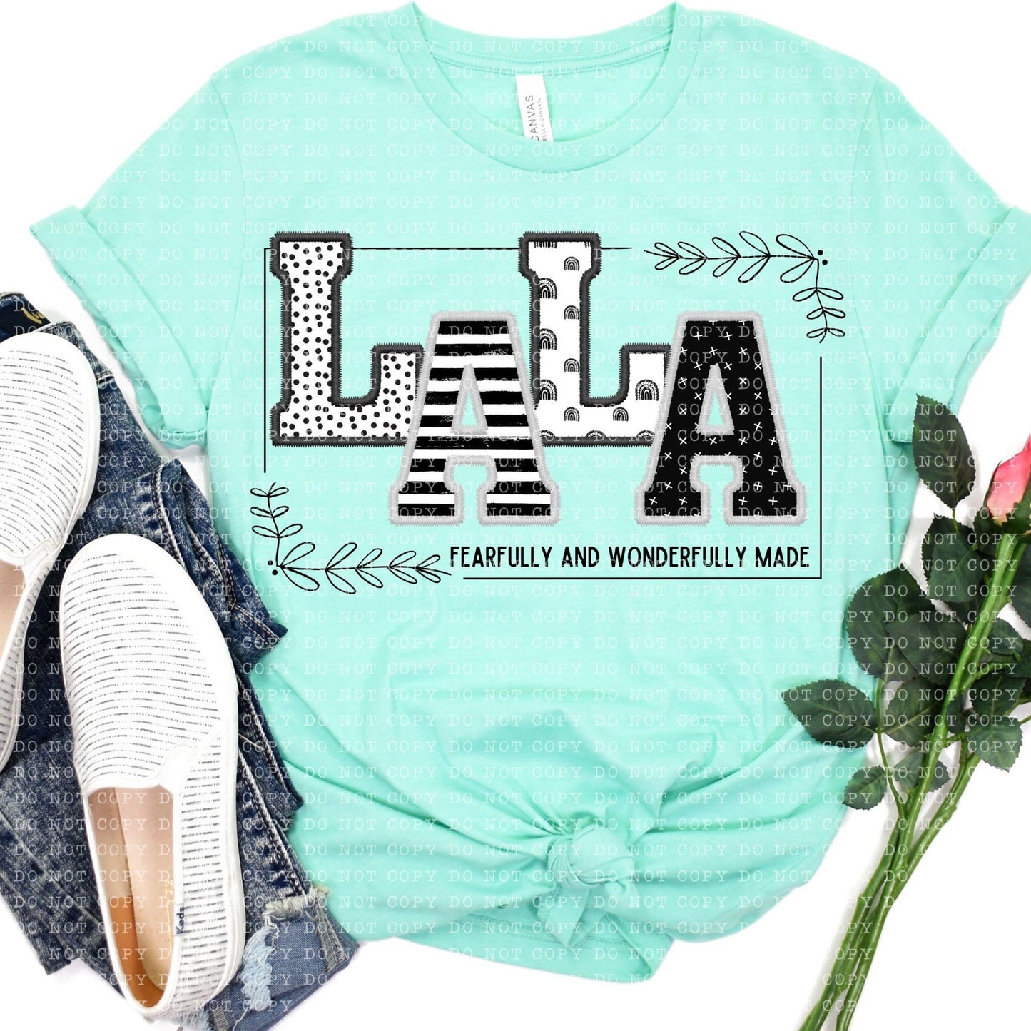 Fearfully And Wonderfully Made Lala Black And White Mixed Prints - DTF