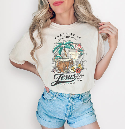 Paradise is chillin with Jesus-DTF