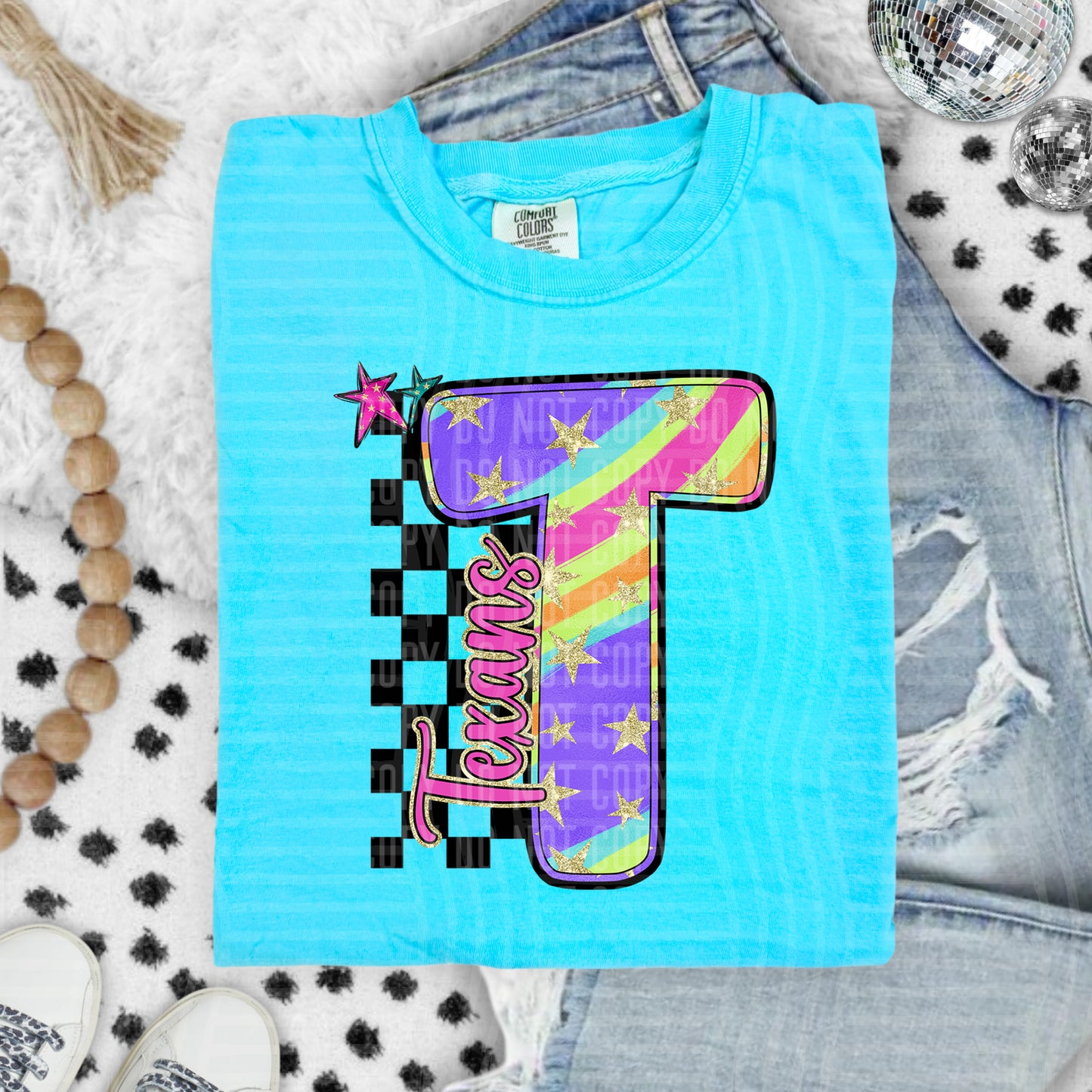 Rainbow Swirl Initials (Dropdown)- DTF&UV