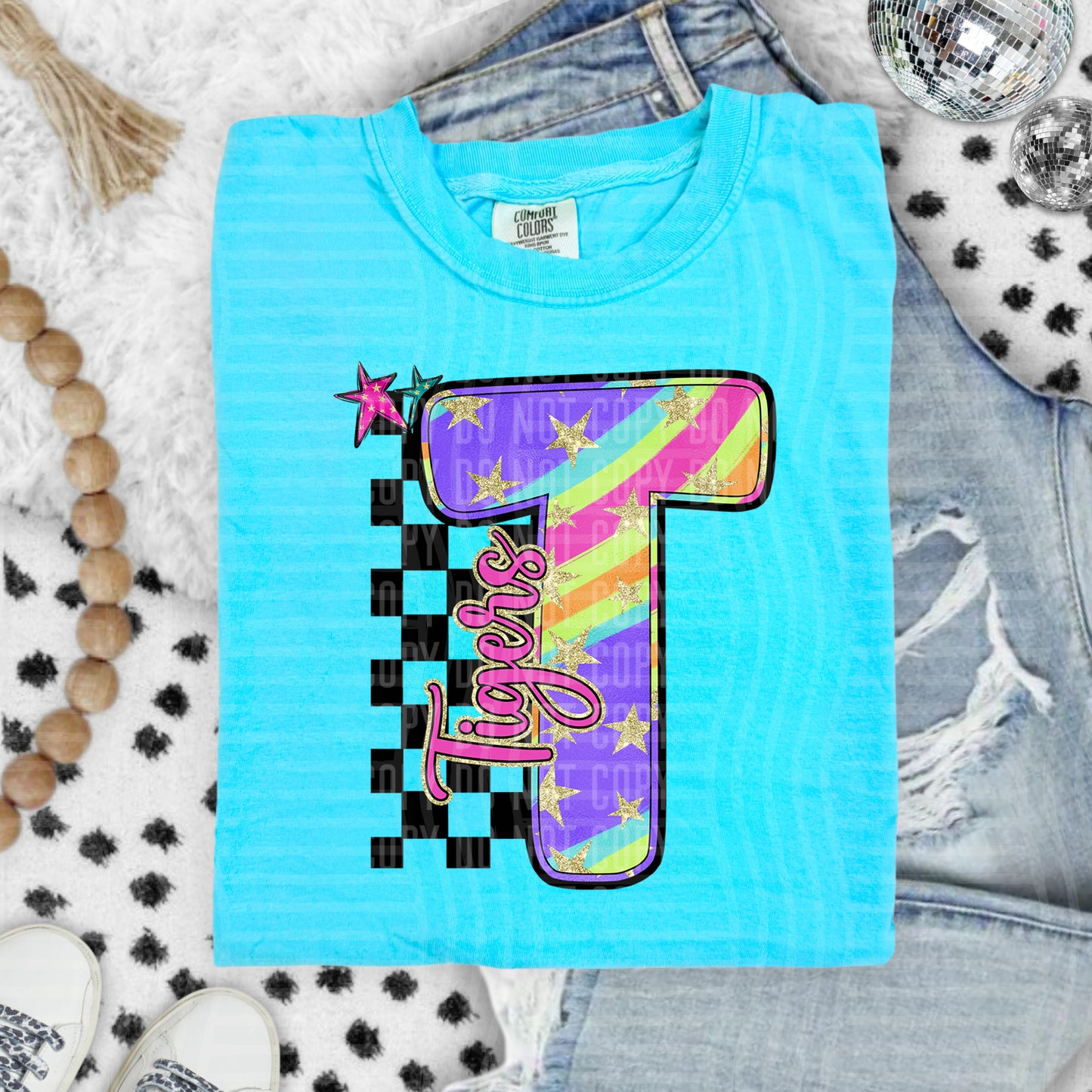 Rainbow Swirl Initials (Dropdown)- DTF&UV