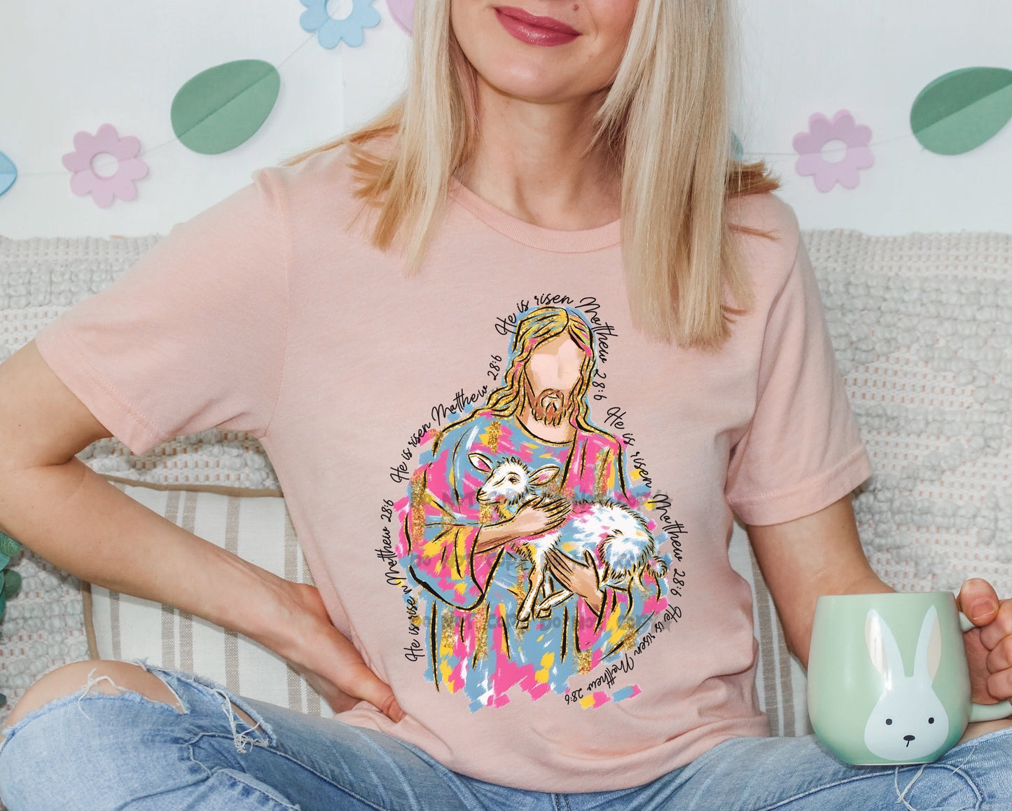He is Risen pastel stroke Jesus-DTF