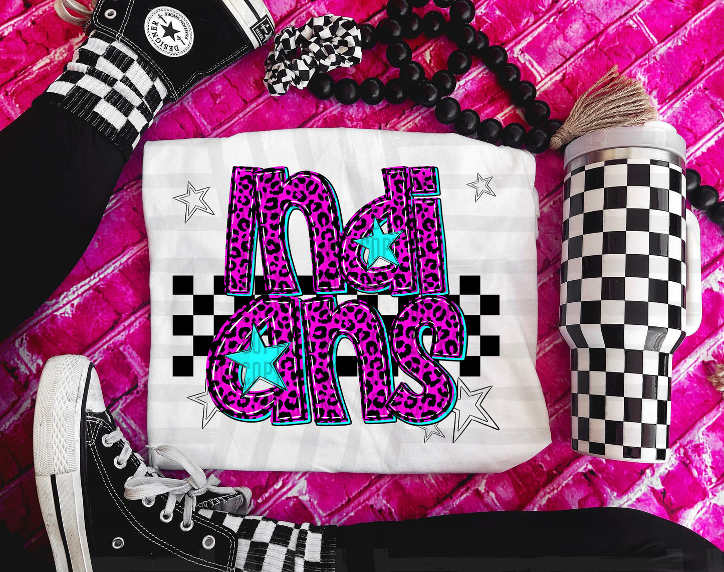 Pink Leopard Neon Mascots (dropdown)-DTF&UV