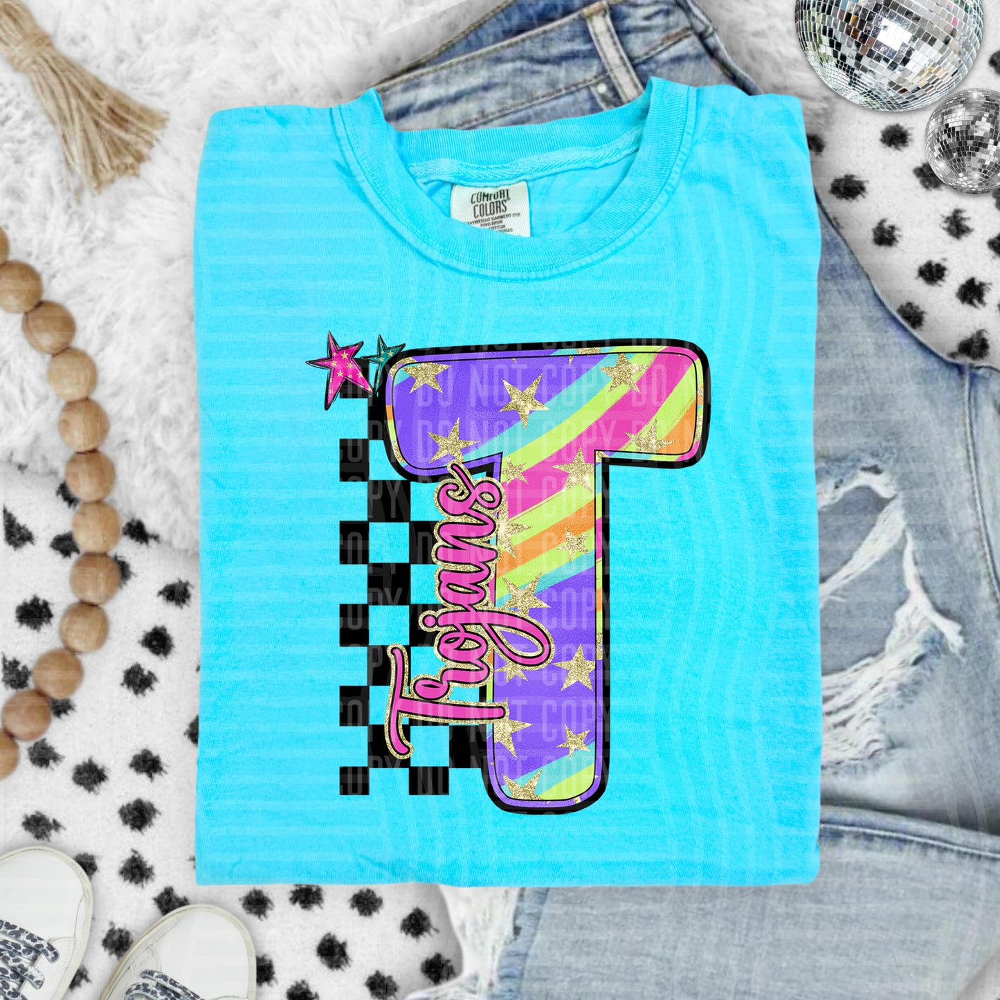 Rainbow Swirl Initials (Dropdown)- DTF&UV