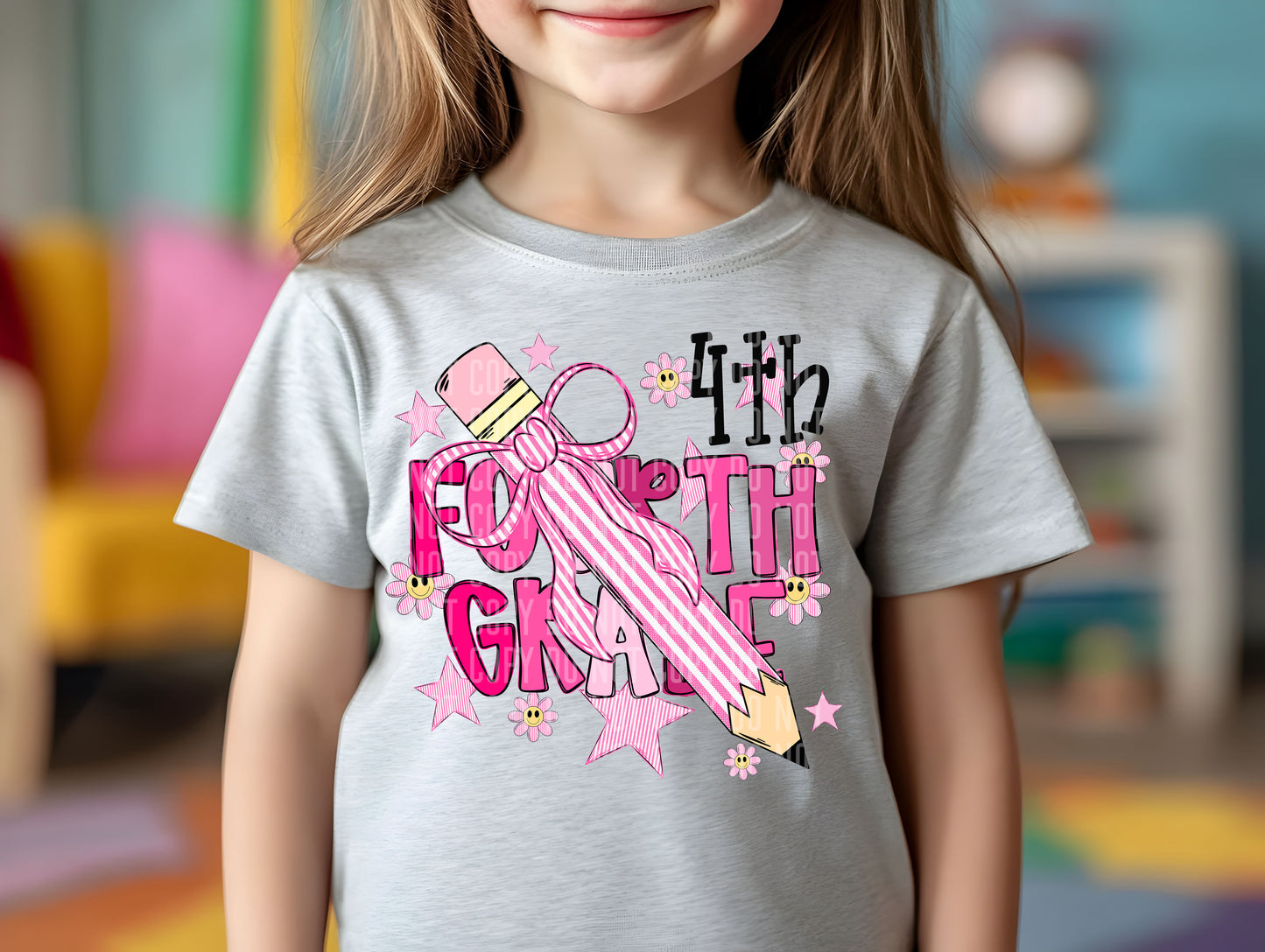 Pencil Bows Blue&Pink (Dropdown)- DTF&UV
