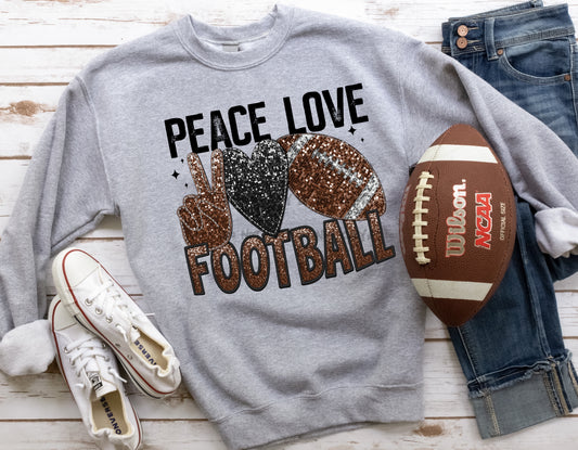 Peace love football sequin  -DTF