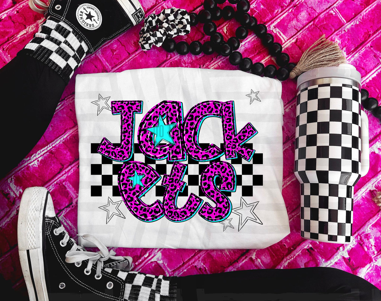 Pink Leopard Neon Mascots (dropdown)-DTF&UV