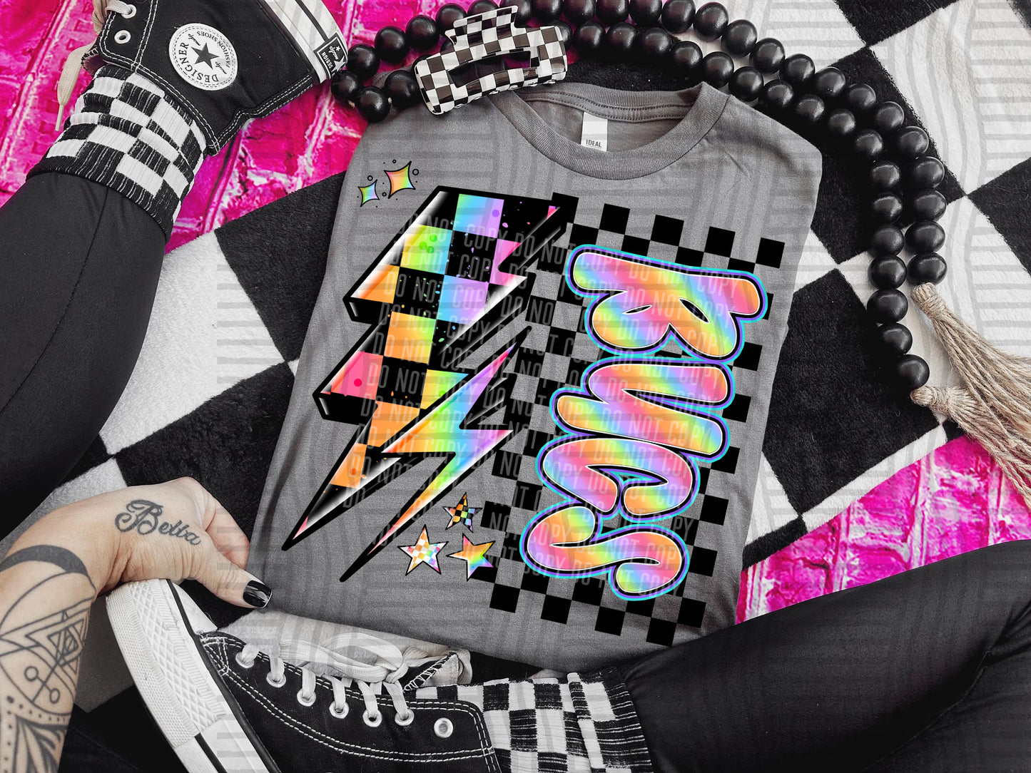 Neon Side Bolt Mascots (Dropdown)- DTF&UV