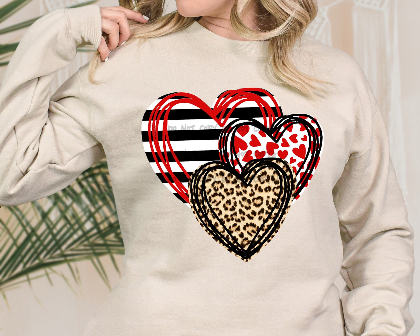 Triple stacked hearts-DTF