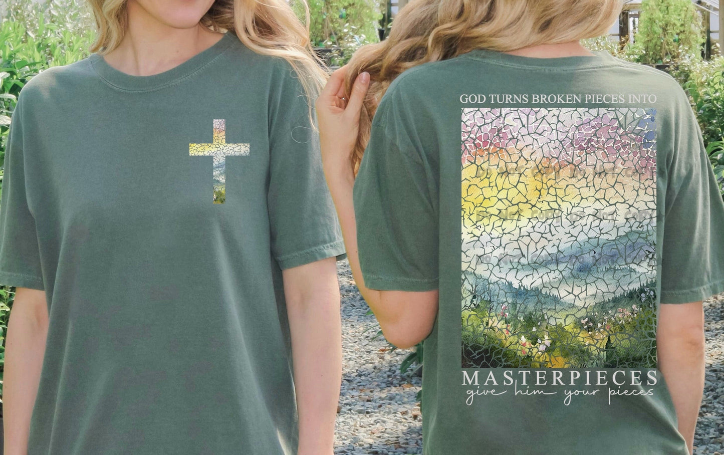 God turns broken pieces into masterpieces (FRONT)-
DTF