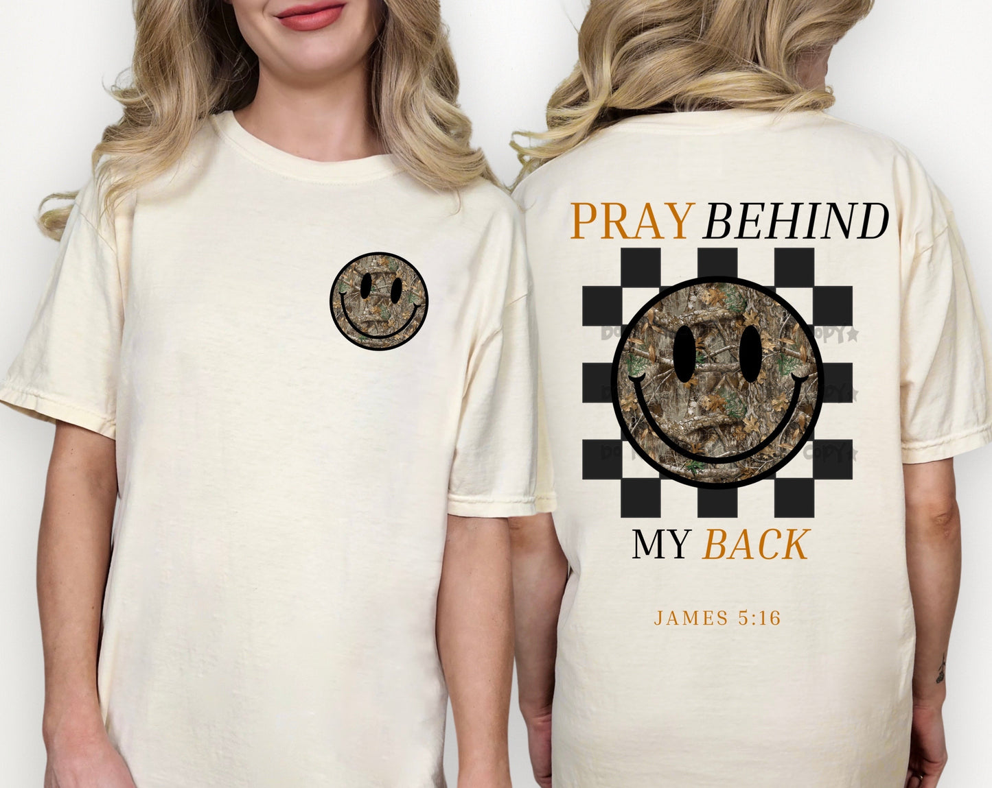 Pray behind my back (FRONT)-DTF
