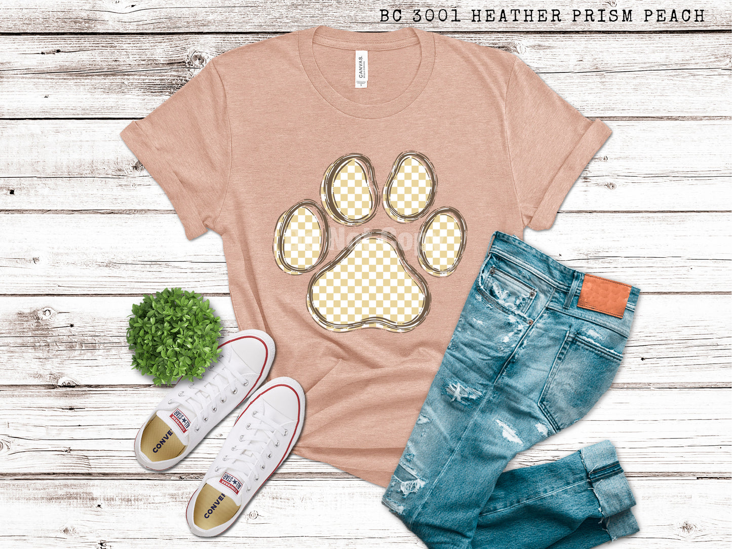 Paw Print Checkered Doodle Loo - DTF