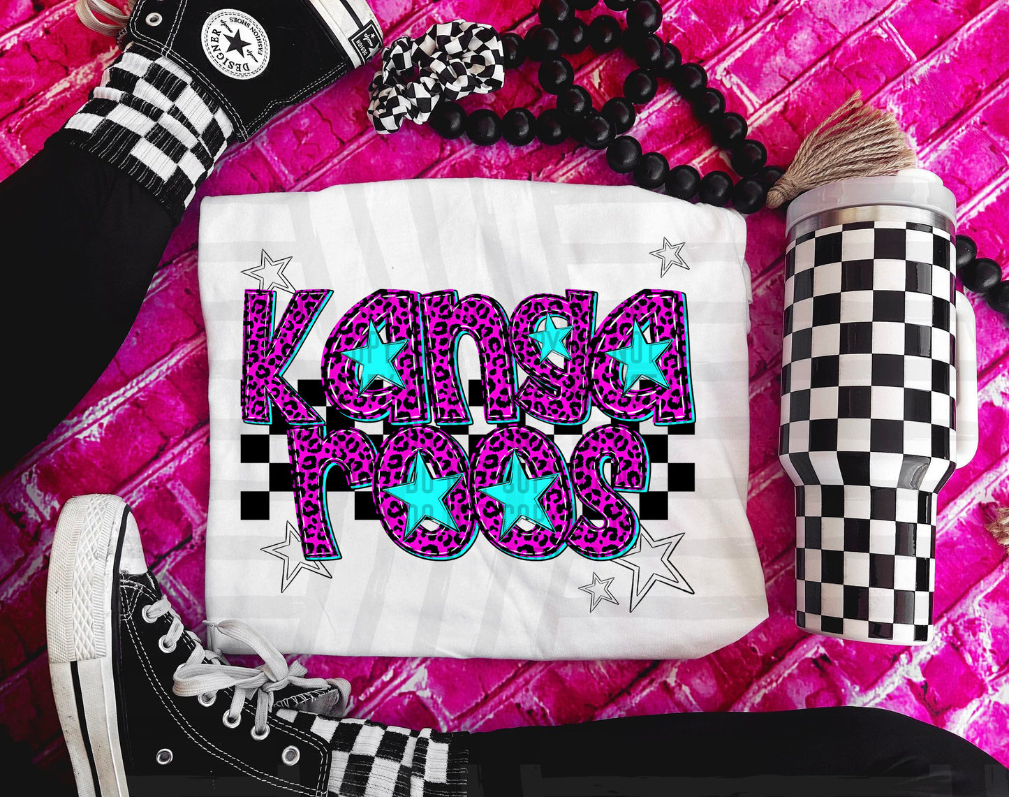Pink Leopard Neon Mascots (dropdown)-DTF&UV