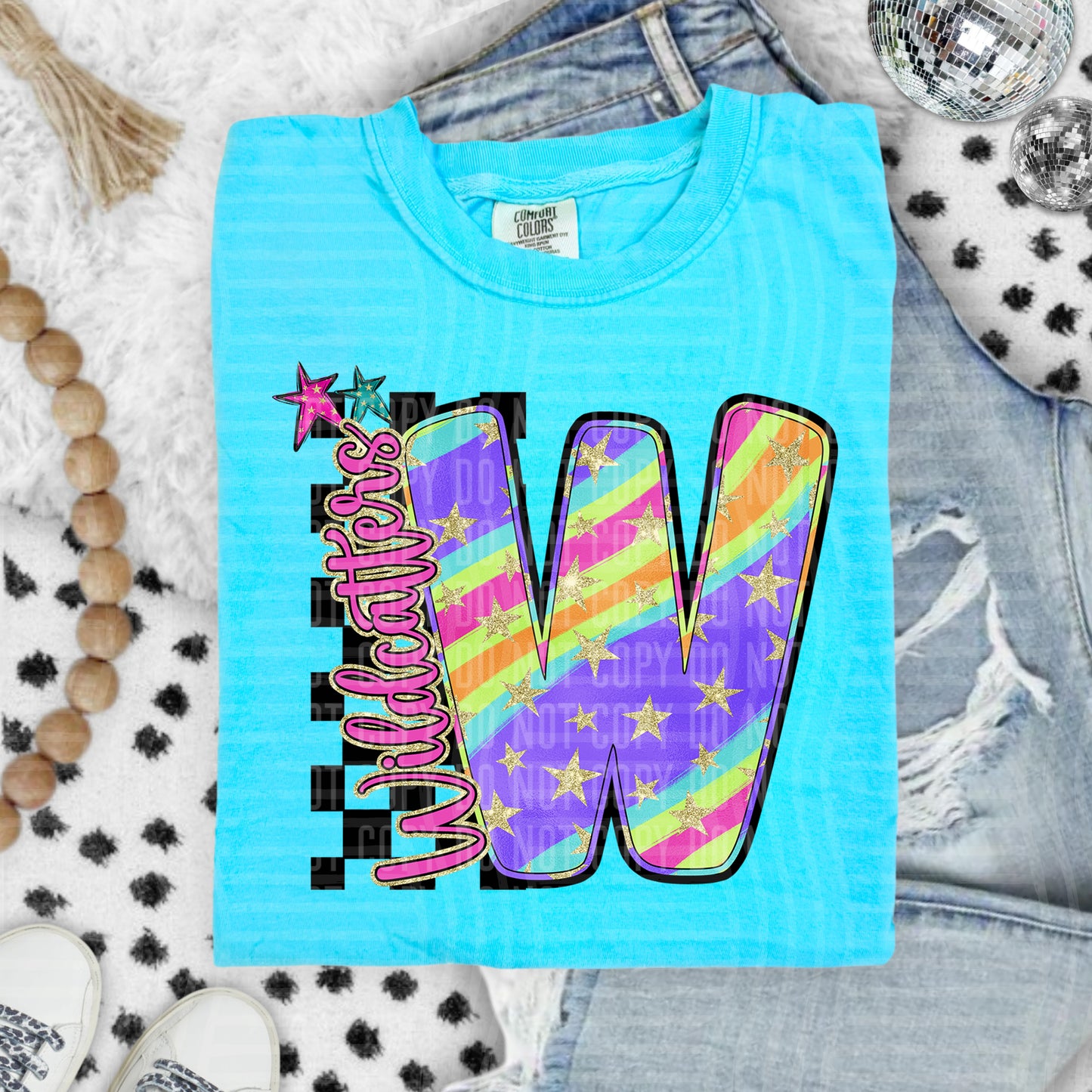 Rainbow Swirl Initials (Dropdown)- DTF&UV