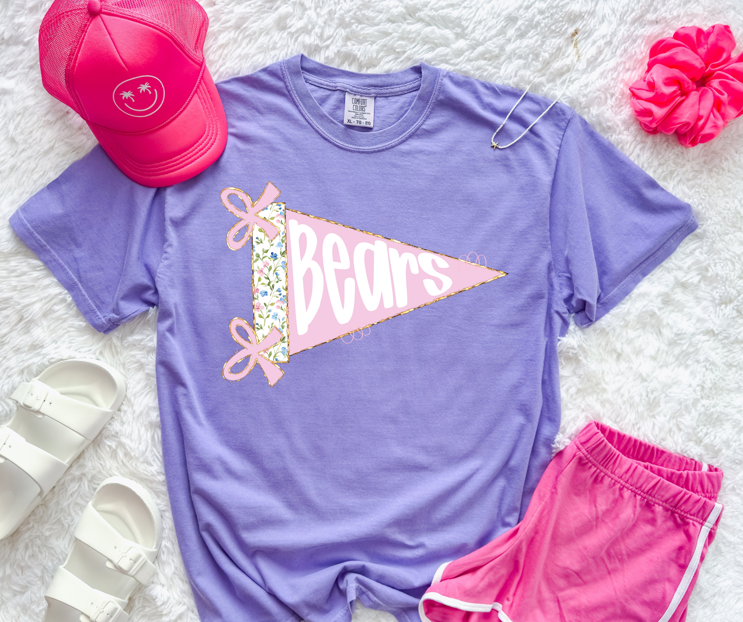 Preppy Floral Mascot Pennant(Dropdown)-DTF&UV