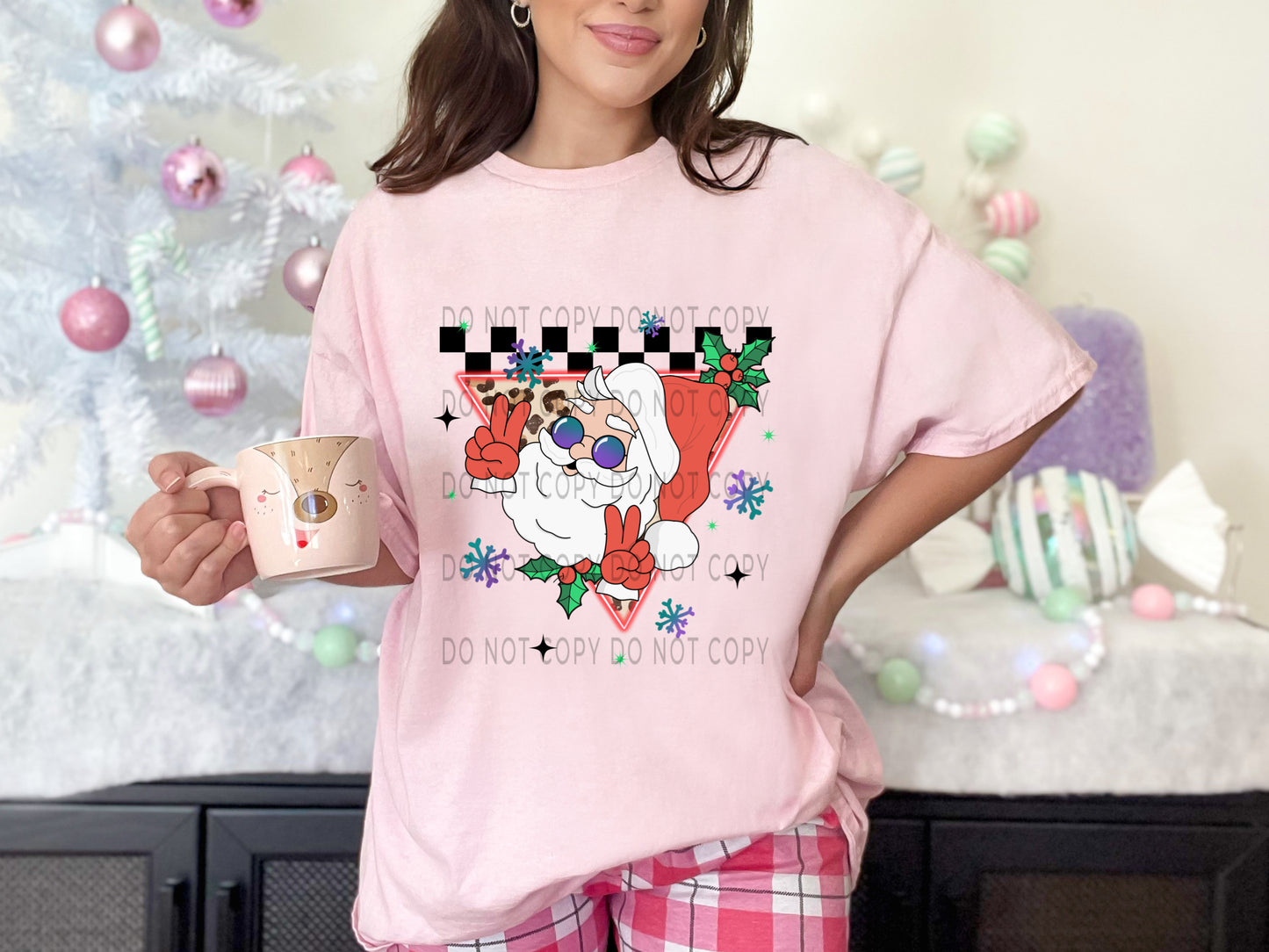 Groovy Santa Blk Stars - DTF