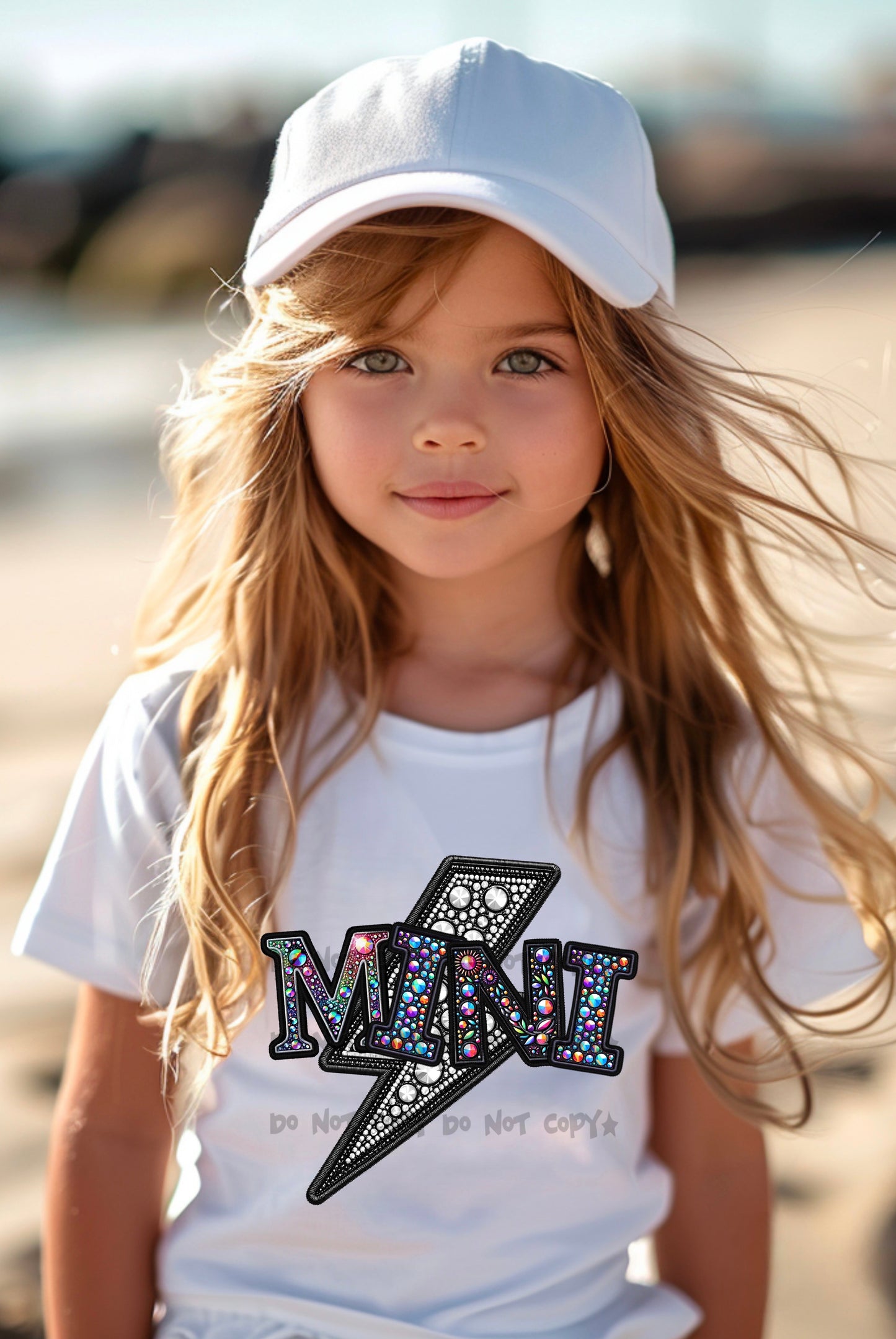 Mini faux rhinestone with bolt -DTF