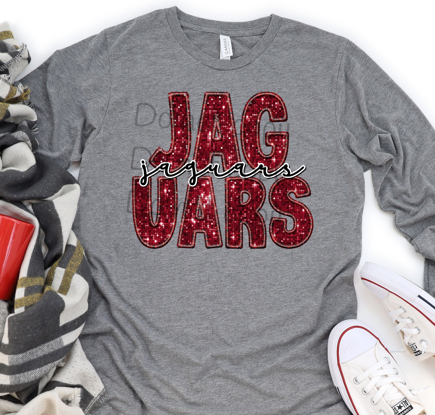 Jaguars stacked sequin -DTF