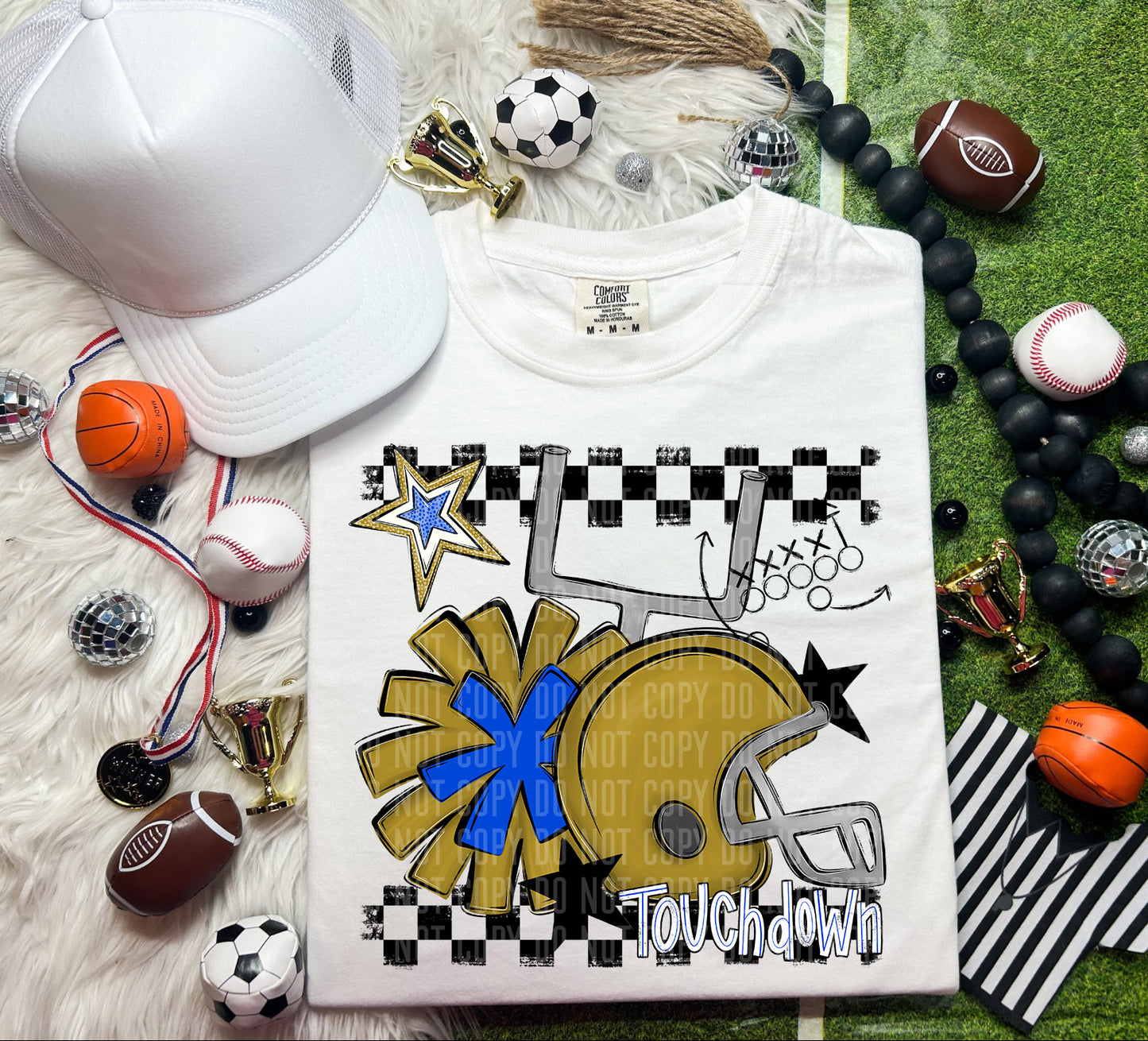 Football Helmet- Pom(Dropdown)- DTF&UV