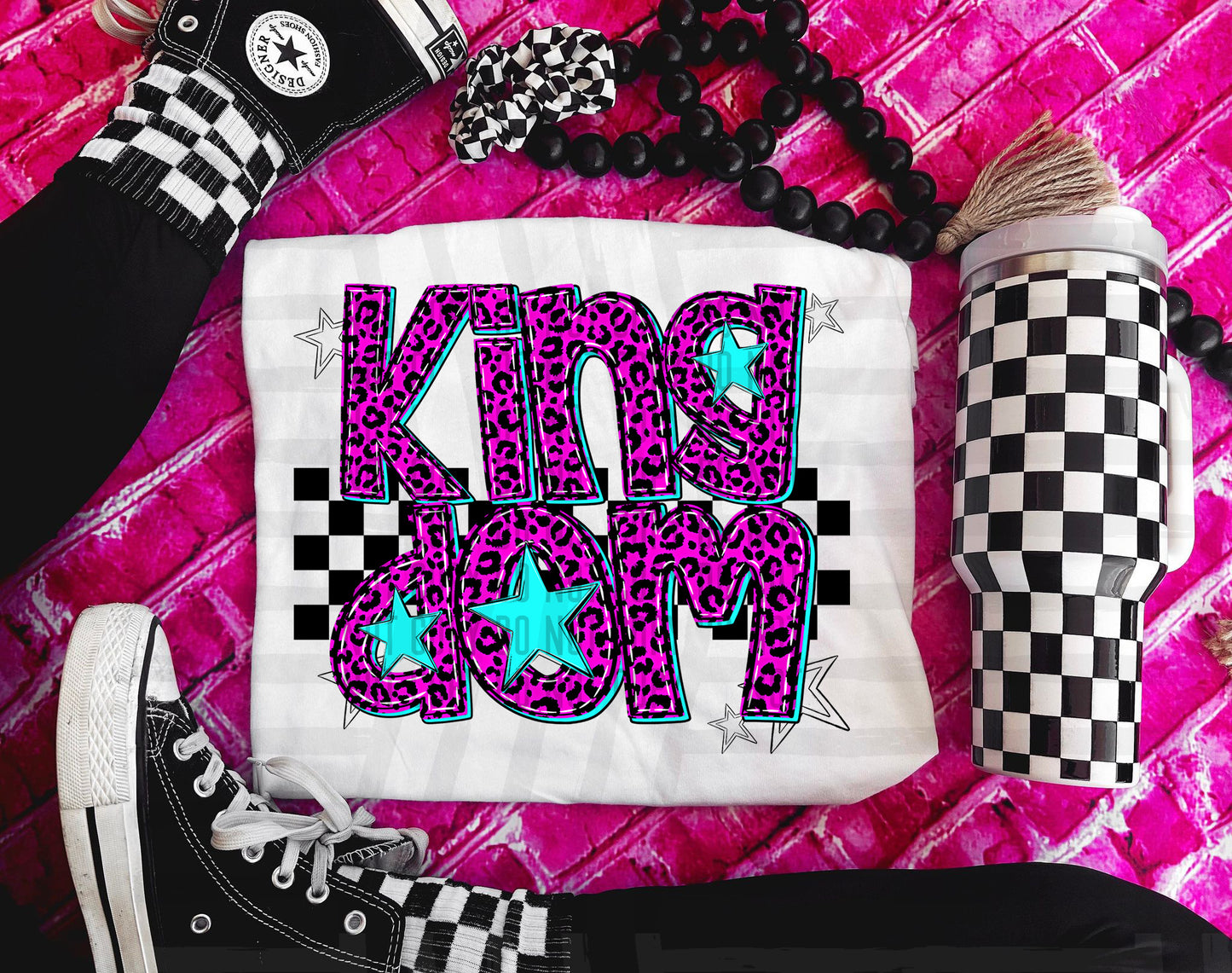 Pink Leopard Neon Mascots (dropdown)-DTF&UV