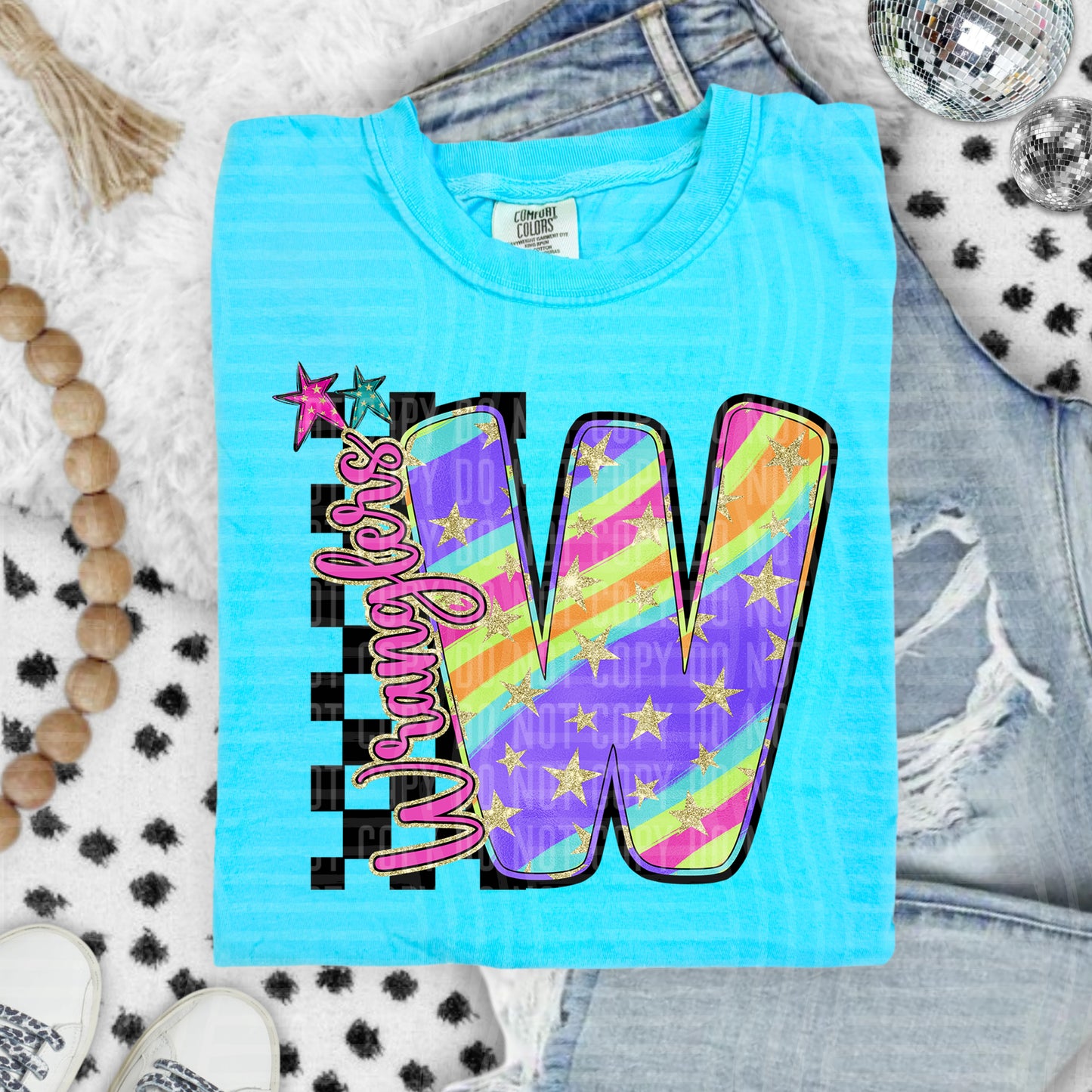 Rainbow Swirl Initials (Dropdown)- DTF&UV