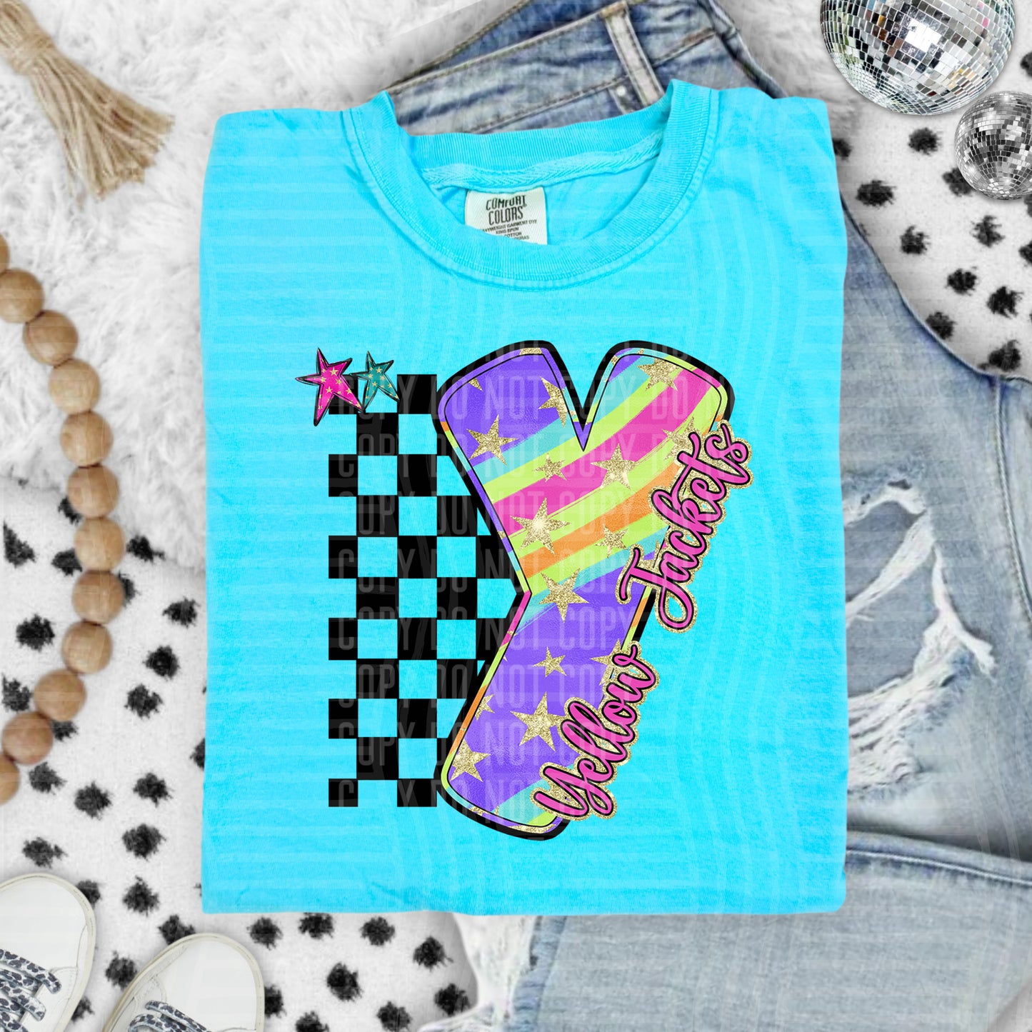 Rainbow Swirl Initials (Dropdown)- DTF&UV