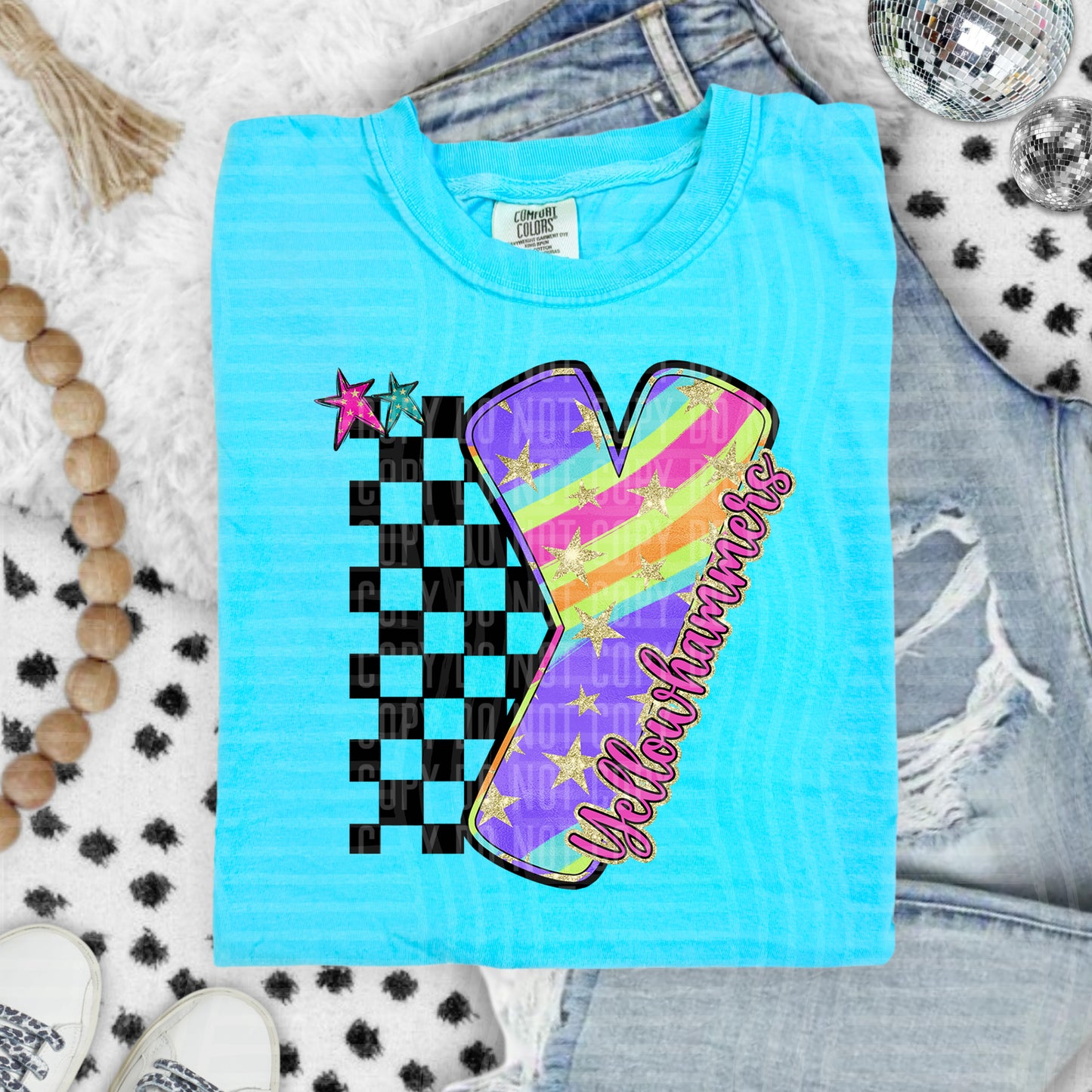 Rainbow Swirl Initials (Dropdown)- DTF&UV