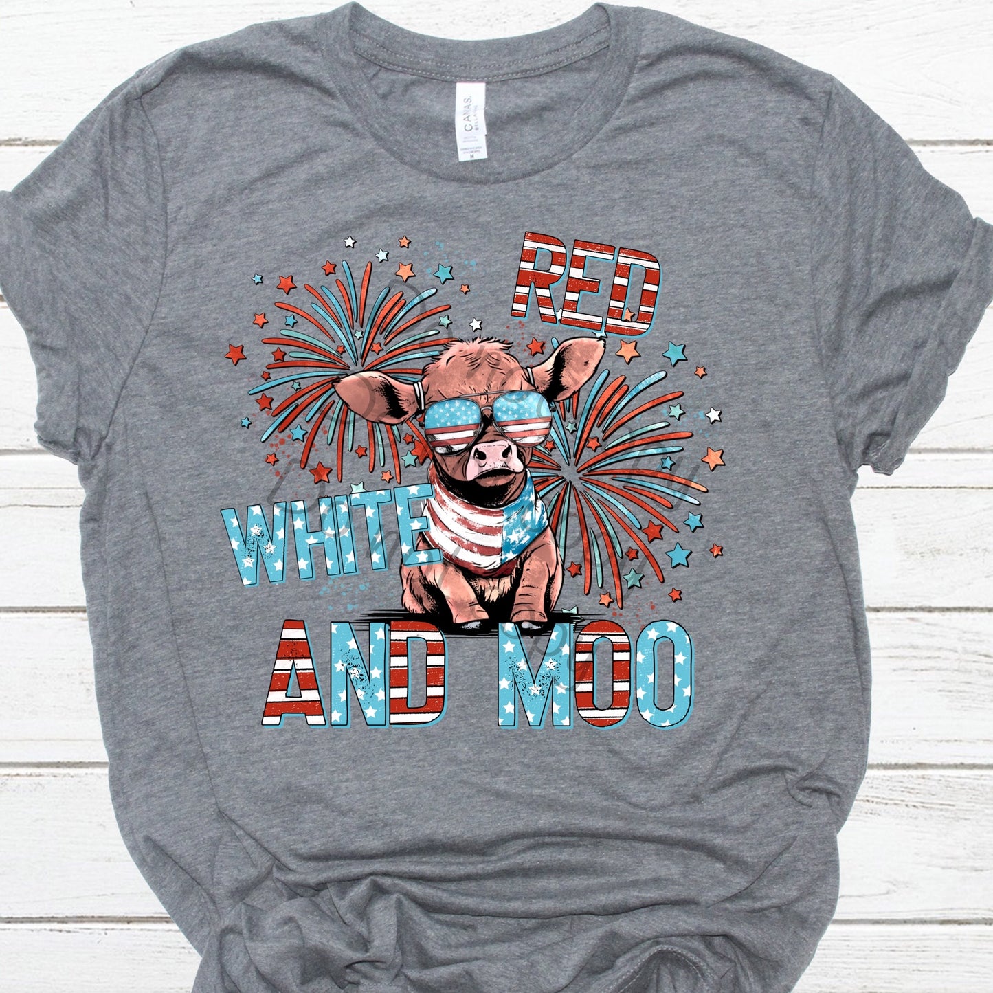 Red white and moo highland cow-DTF
