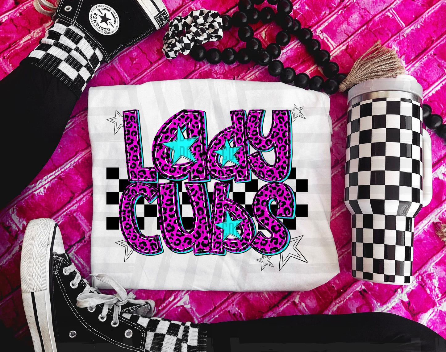 Pink Leopard Neon Mascots (dropdown)-DTF&UV