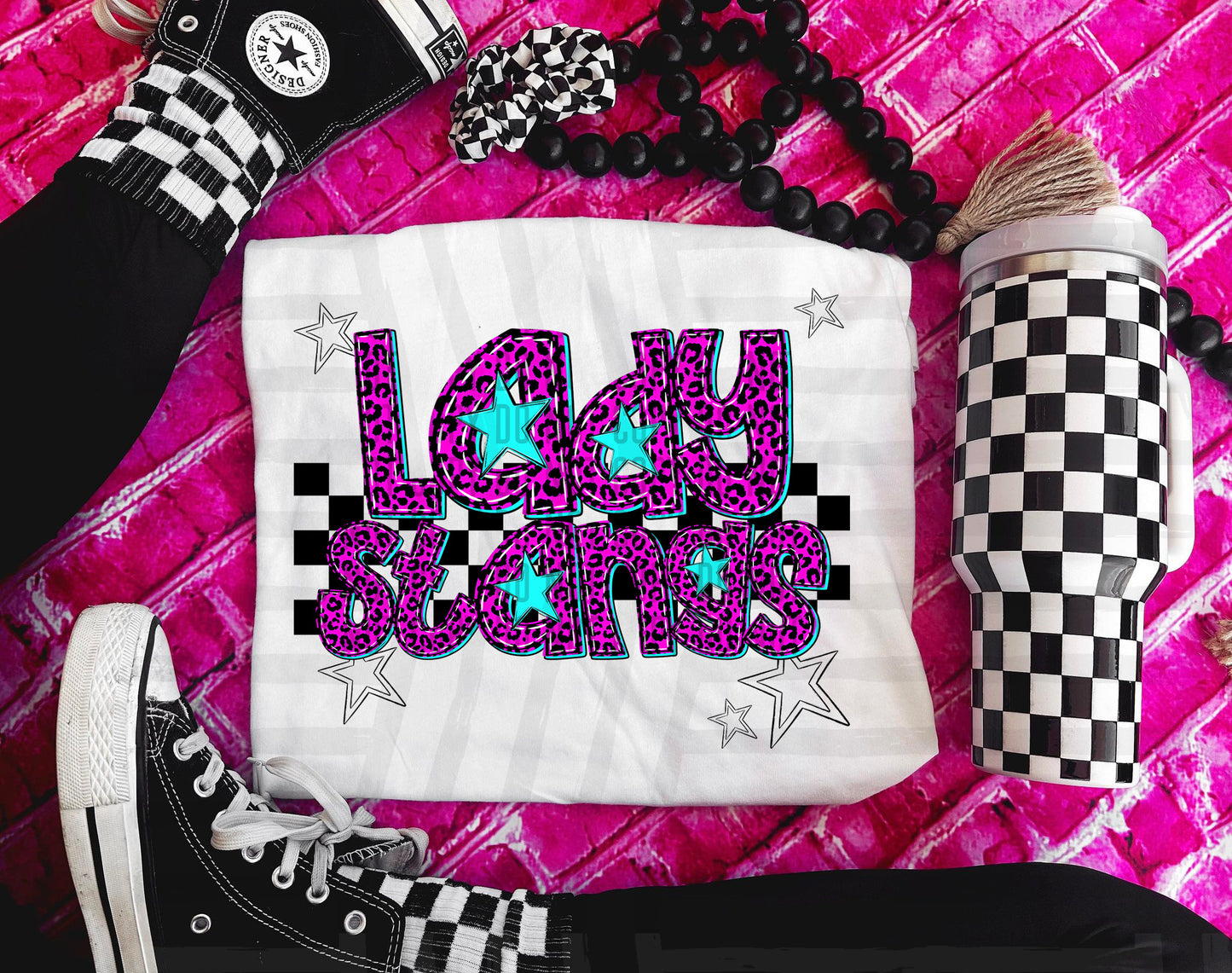 Pink Leopard Neon Mascots (dropdown)-DTF&UV