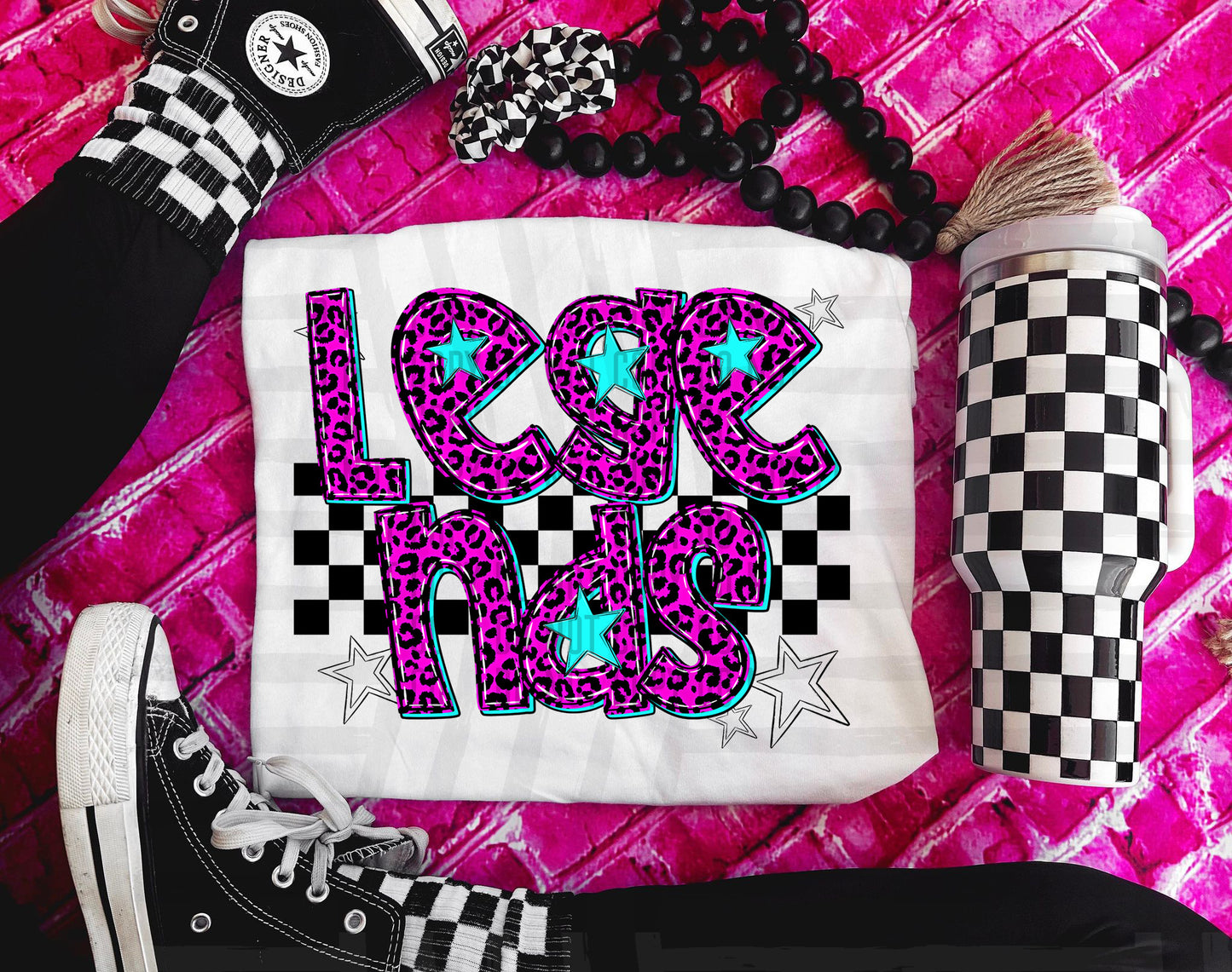 Pink Leopard Neon Mascots (dropdown)-DTF&UV