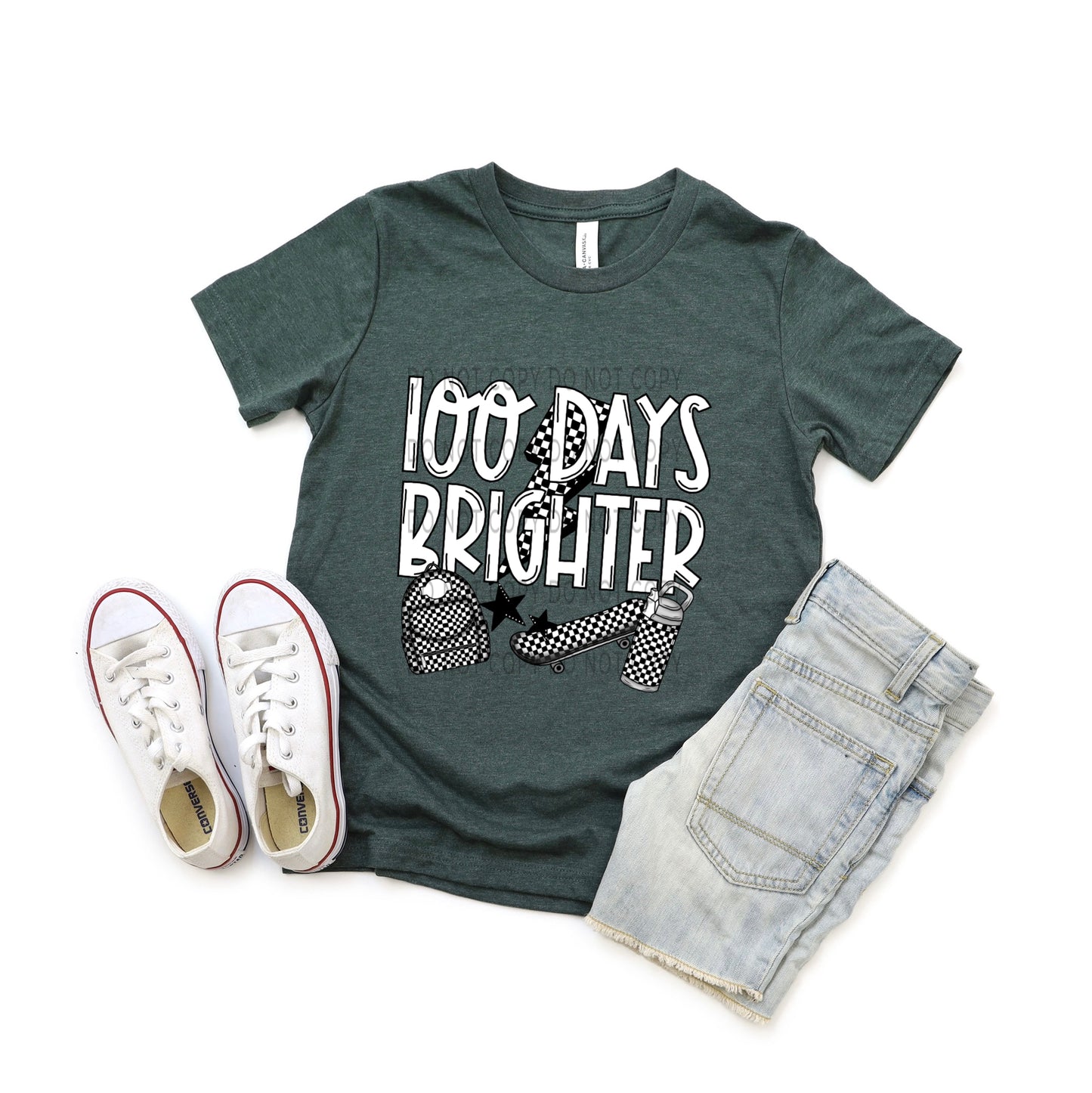 100 Days Brighter Checkered - DTF