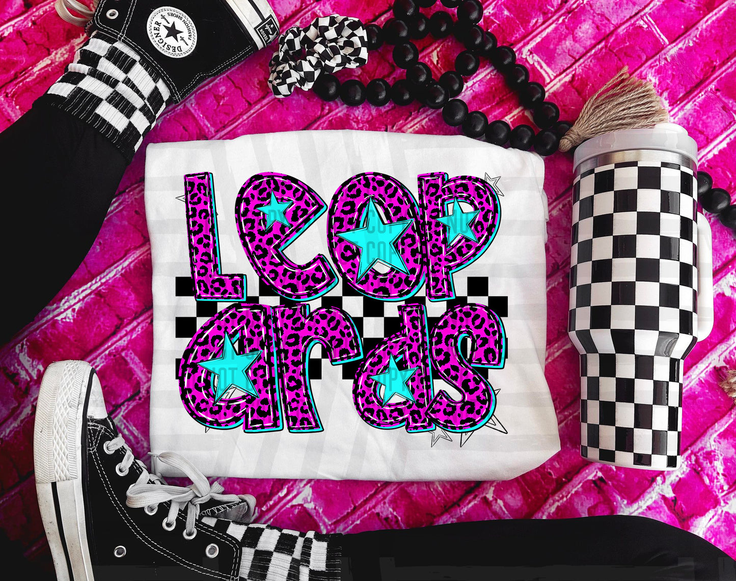 Pink Leopard Neon Mascots (dropdown)-DTF&UV
