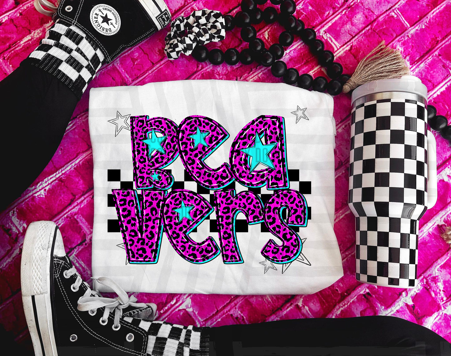 Pink Leopard Neon Mascots (dropdown)-DTF&UV