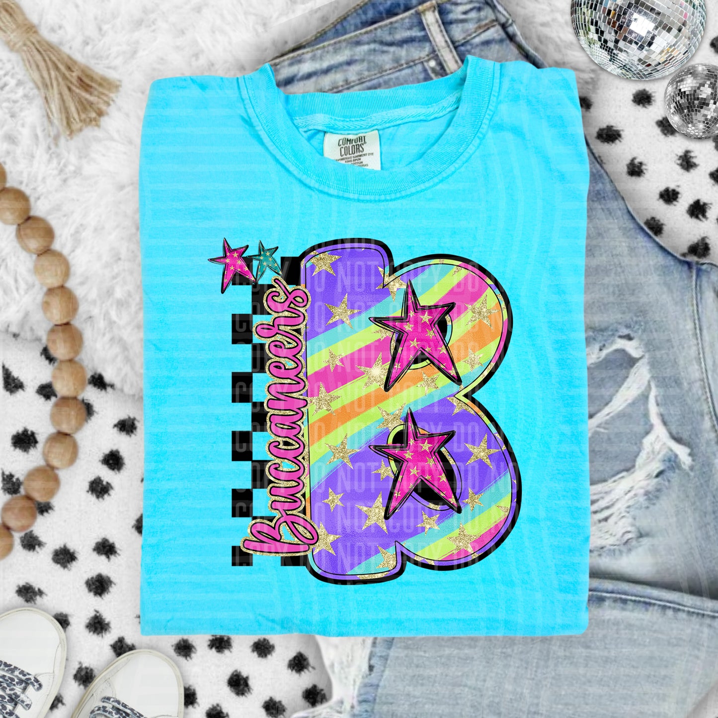 Rainbow Swirl Initials (Dropdown)- DTF&UV