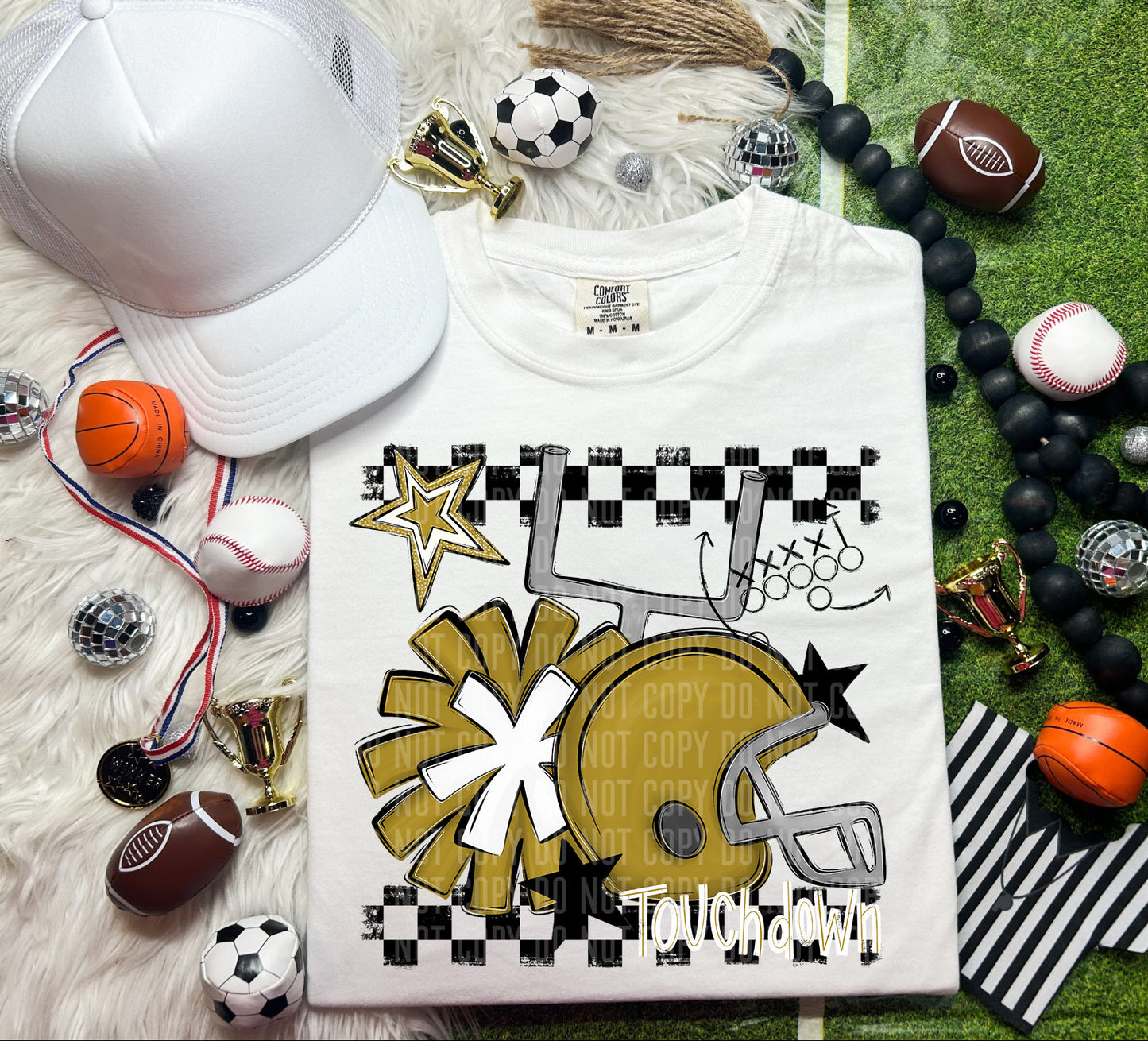 Football Helmet- Pom(Dropdown)- DTF&UV