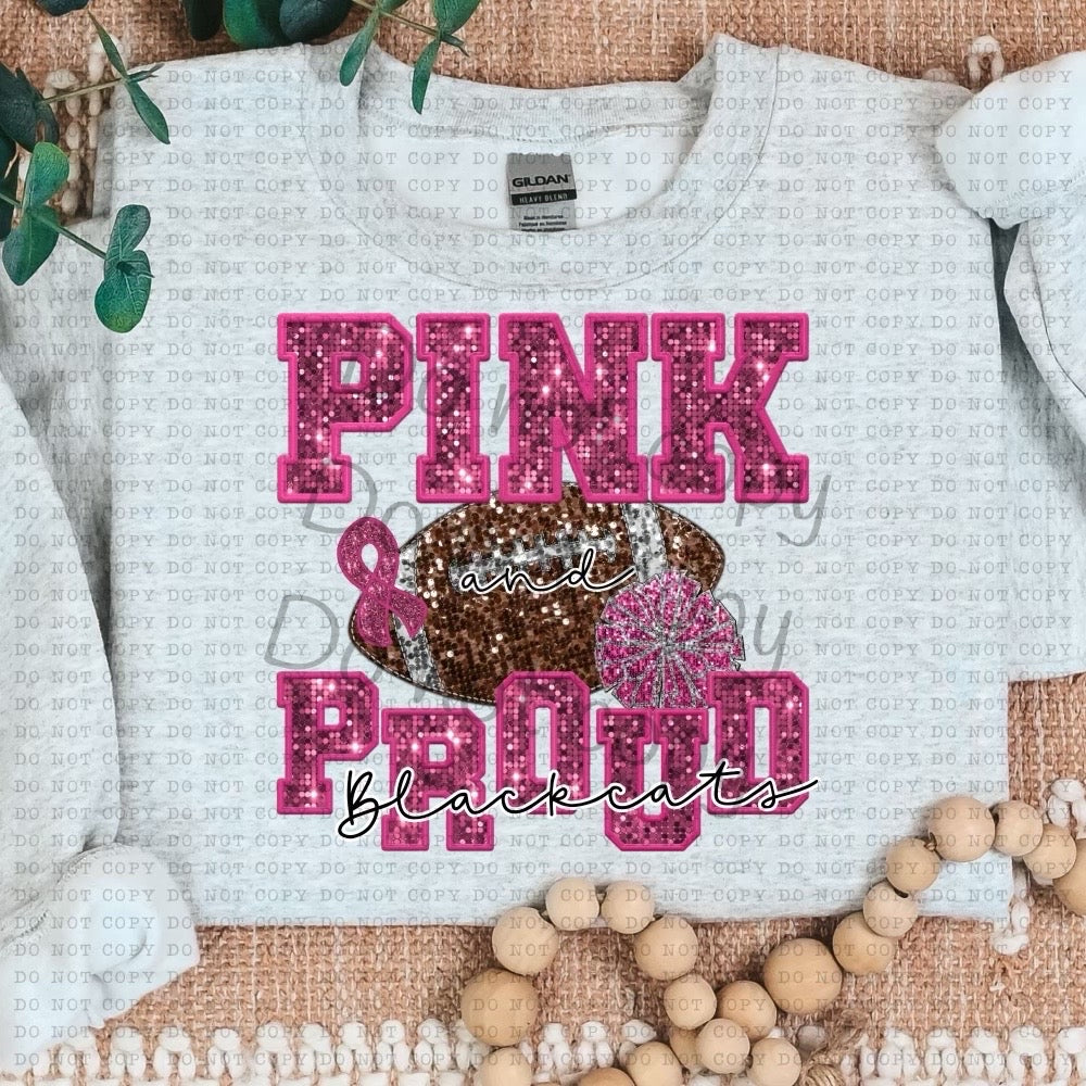 Pink and proud football Blackcats-DTF