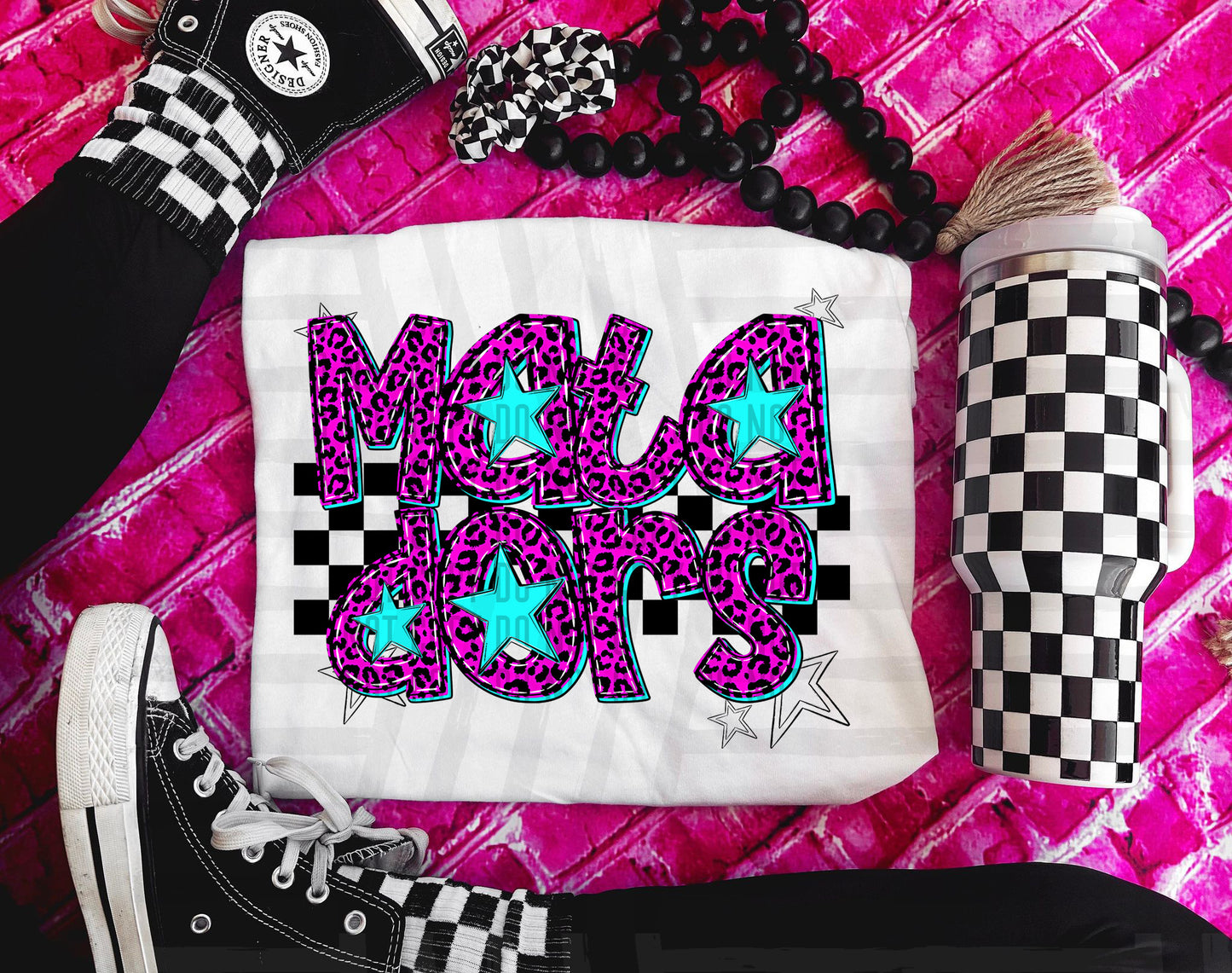 Pink Leopard Neon Mascots (dropdown)-DTF&UV
