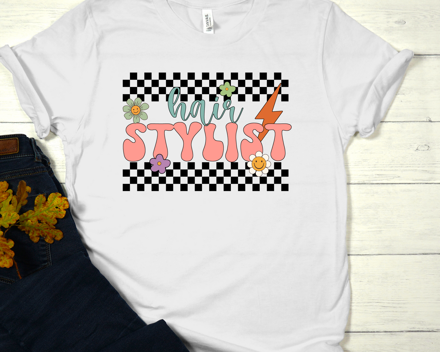 Hair stylist checkered-DTF