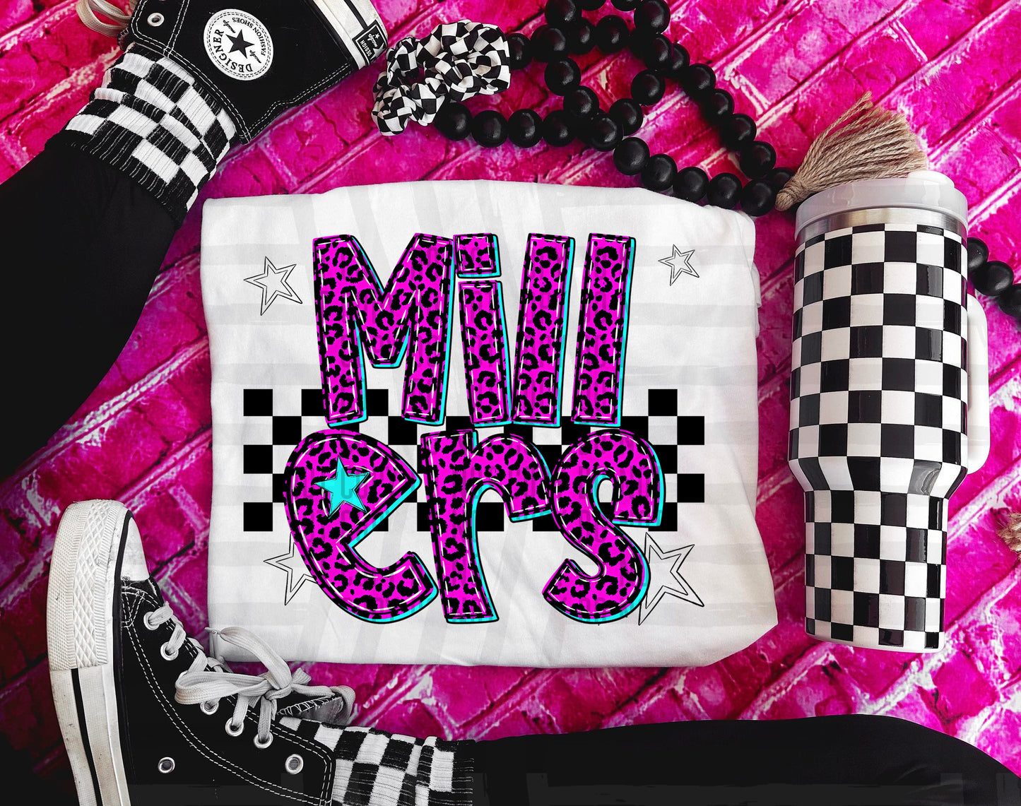 Pink Leopard Neon Mascots (dropdown)-DTF&UV