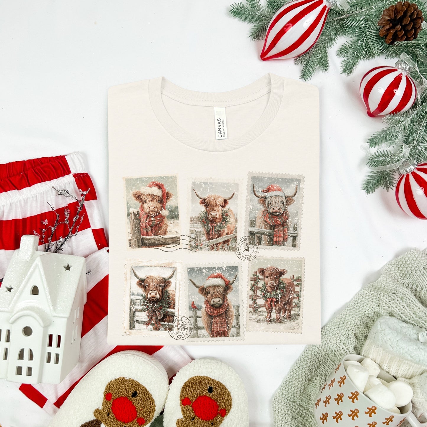 Christmas cow stamps-DTF&UV