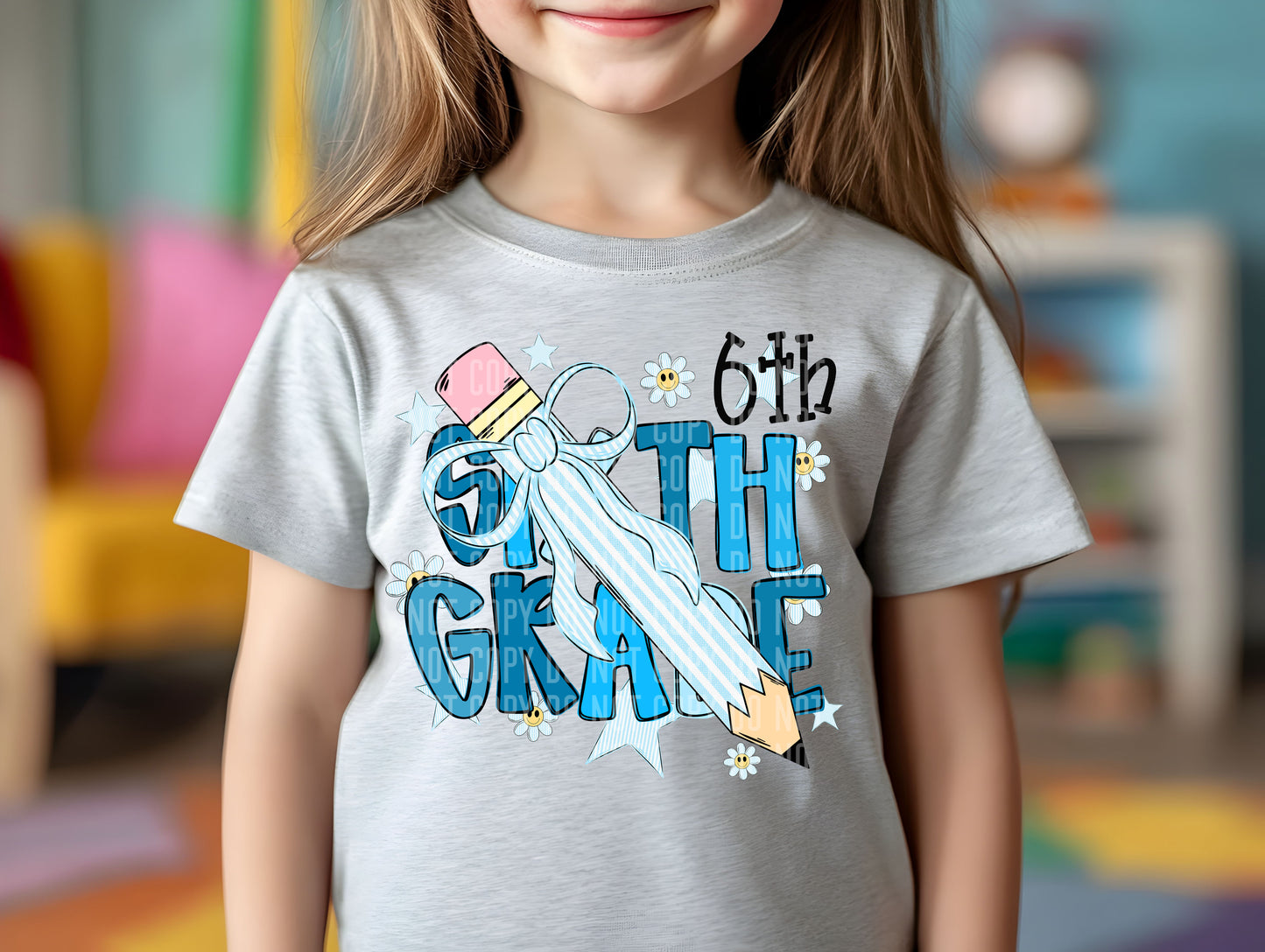 Pencil Bows Blue&Pink (Dropdown)- DTF&UV